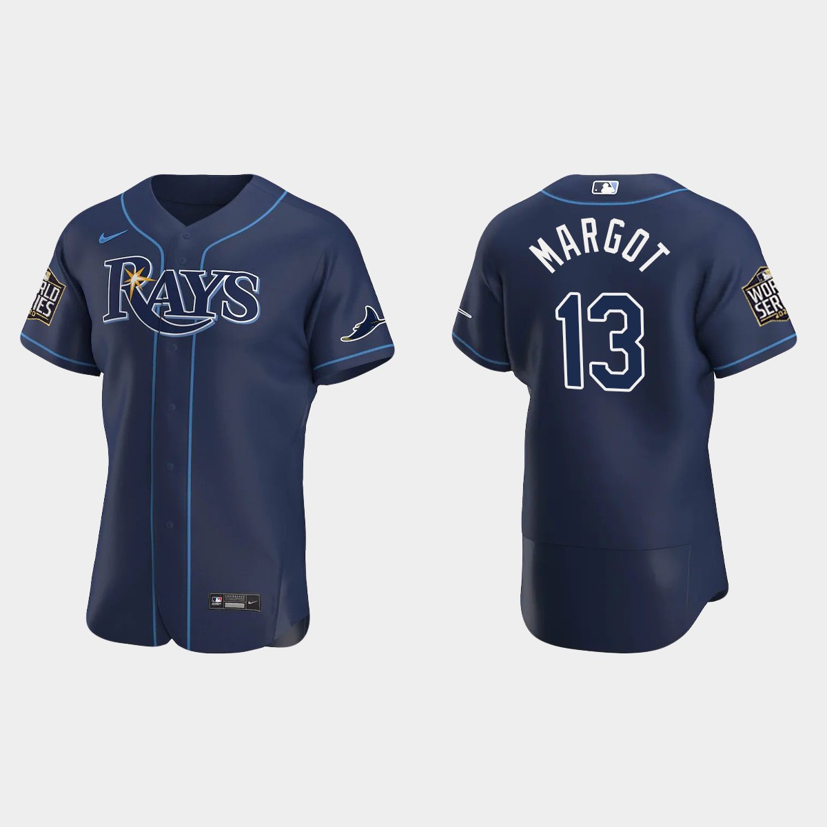 Tampa Bay Rays #13 Manuel Margot World Series Alternate Jersey - Navy
