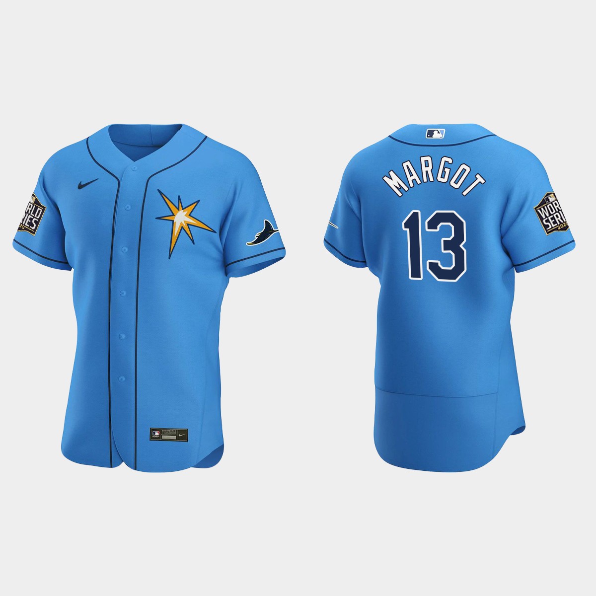 Tampa Bay Rays #13 Manuel Margot World Series Alternate Team Jersey - Light Blue