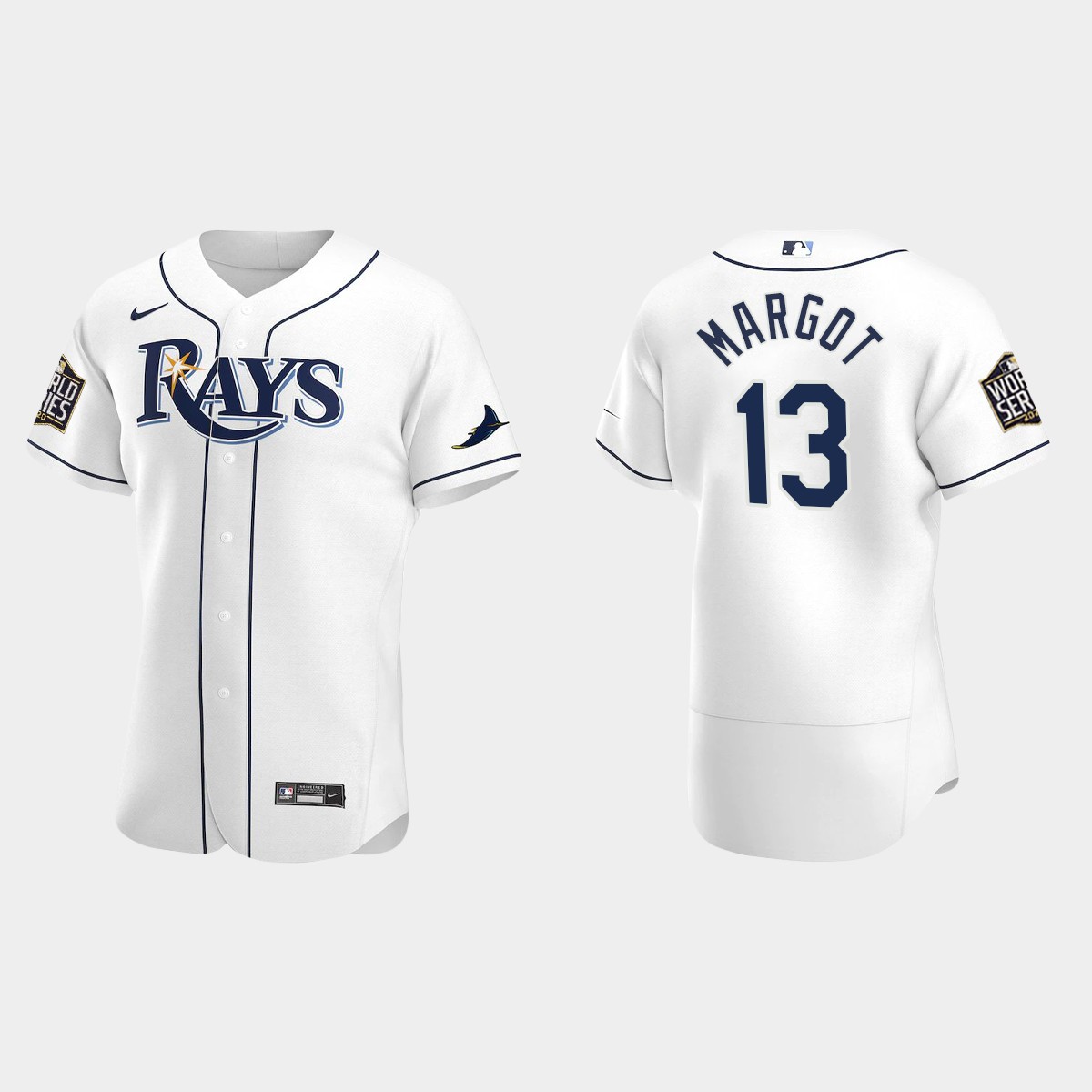 Tampa Bay Rays #13 Manuel Margot World Series Home Jersey - White