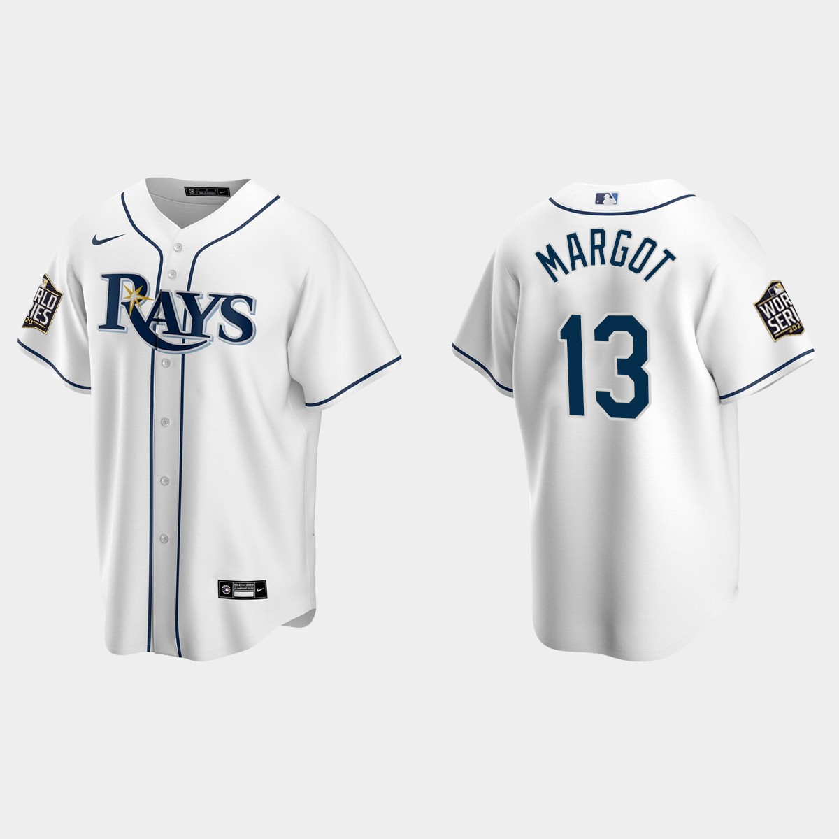 Tampa Bay Rays #13 Manuel Margot World Series Home Jersey - White