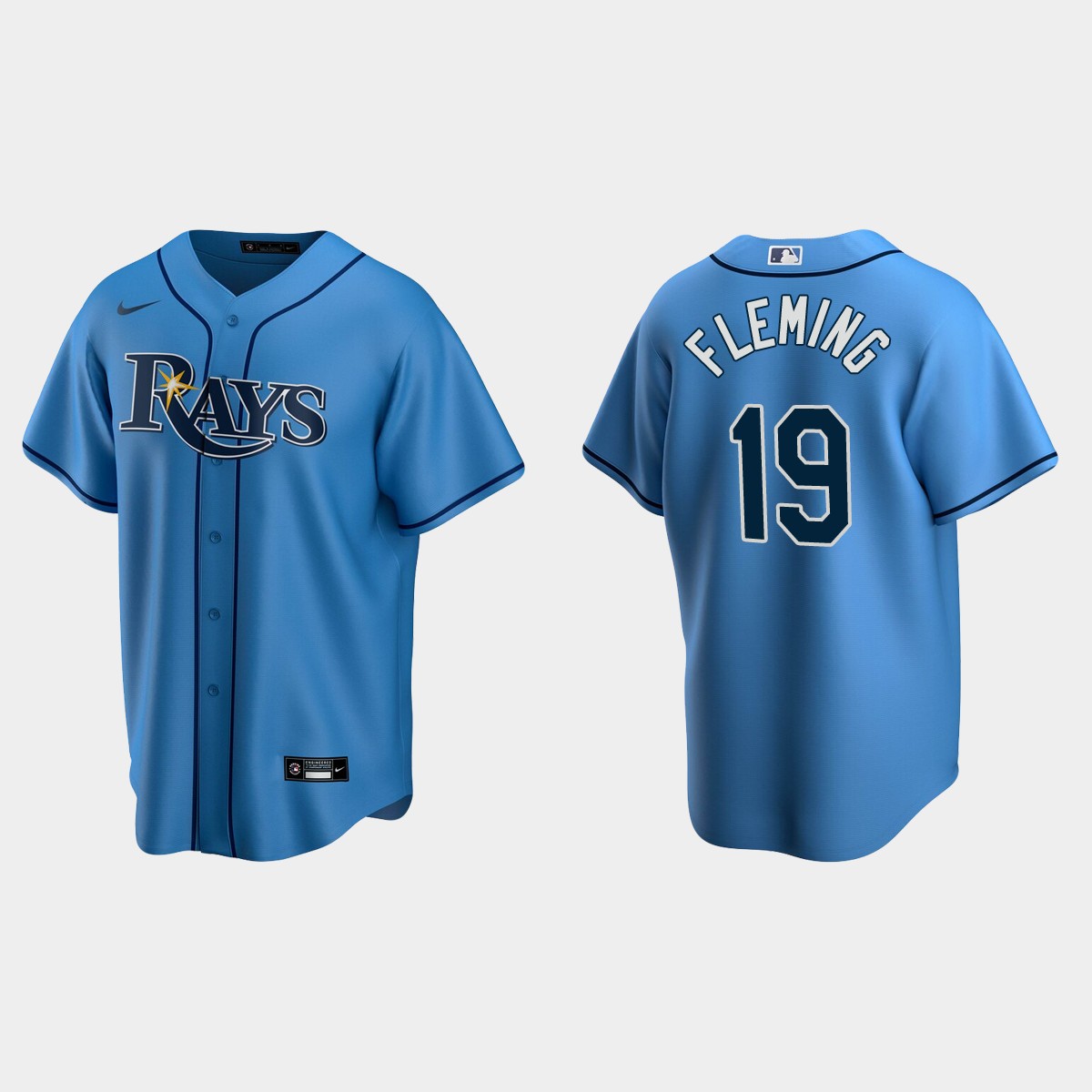 Tampa Bay Rays #19 Josh Fleming Alternate Jersey - Light Blue