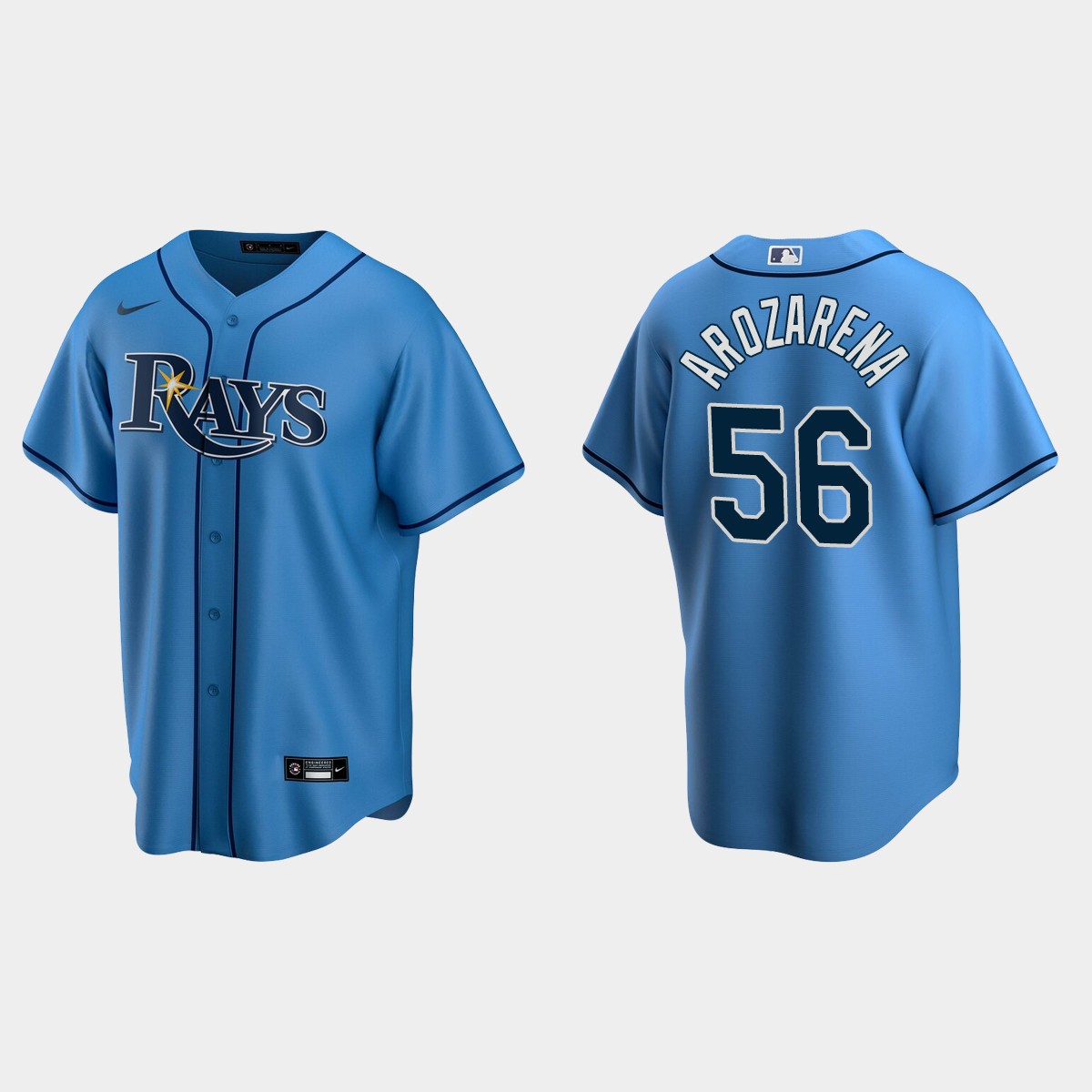 Tampa Bay Rays #56 Randy Arozarena Alternate Jersey - Light Blue