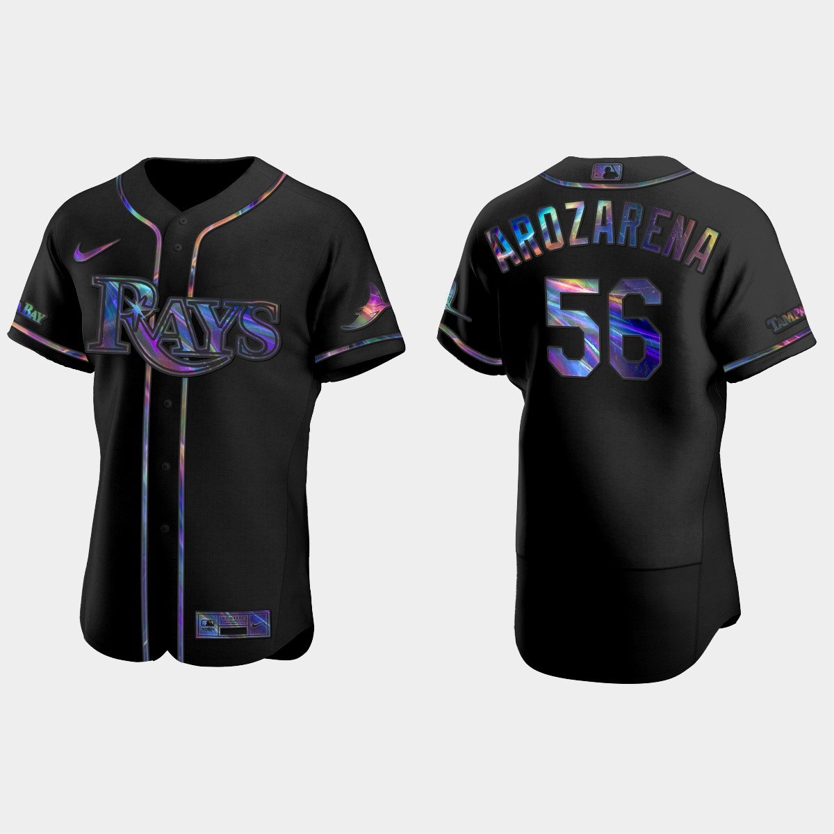 Tampa Bay Rays #56 Randy Arozarena Golden Edition Jersey - Black