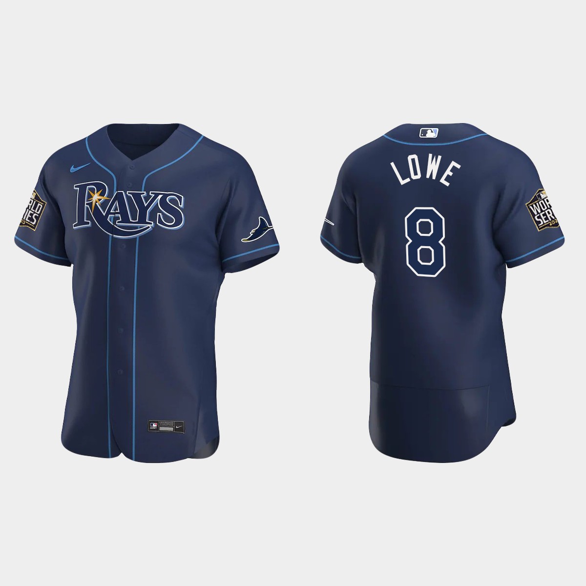 Tampa Bay Rays #8 Brandon Lowe World Series Alternate Jersey - Navy