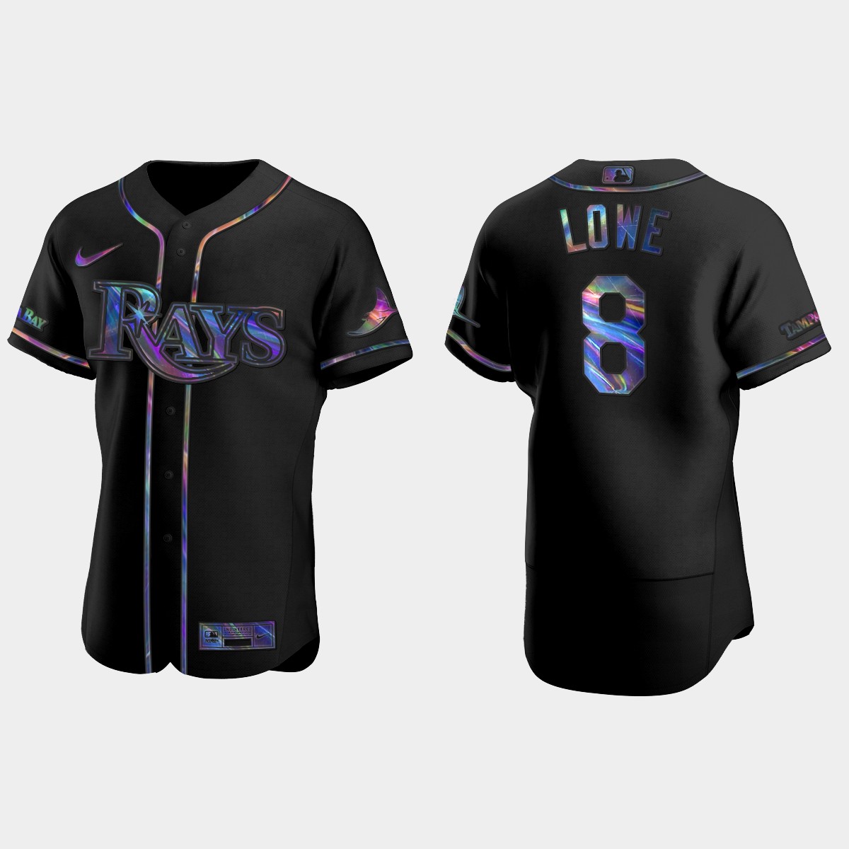 Tampa Bay Rays #8 Brandon Lowe Golden Edition Jersey - Black