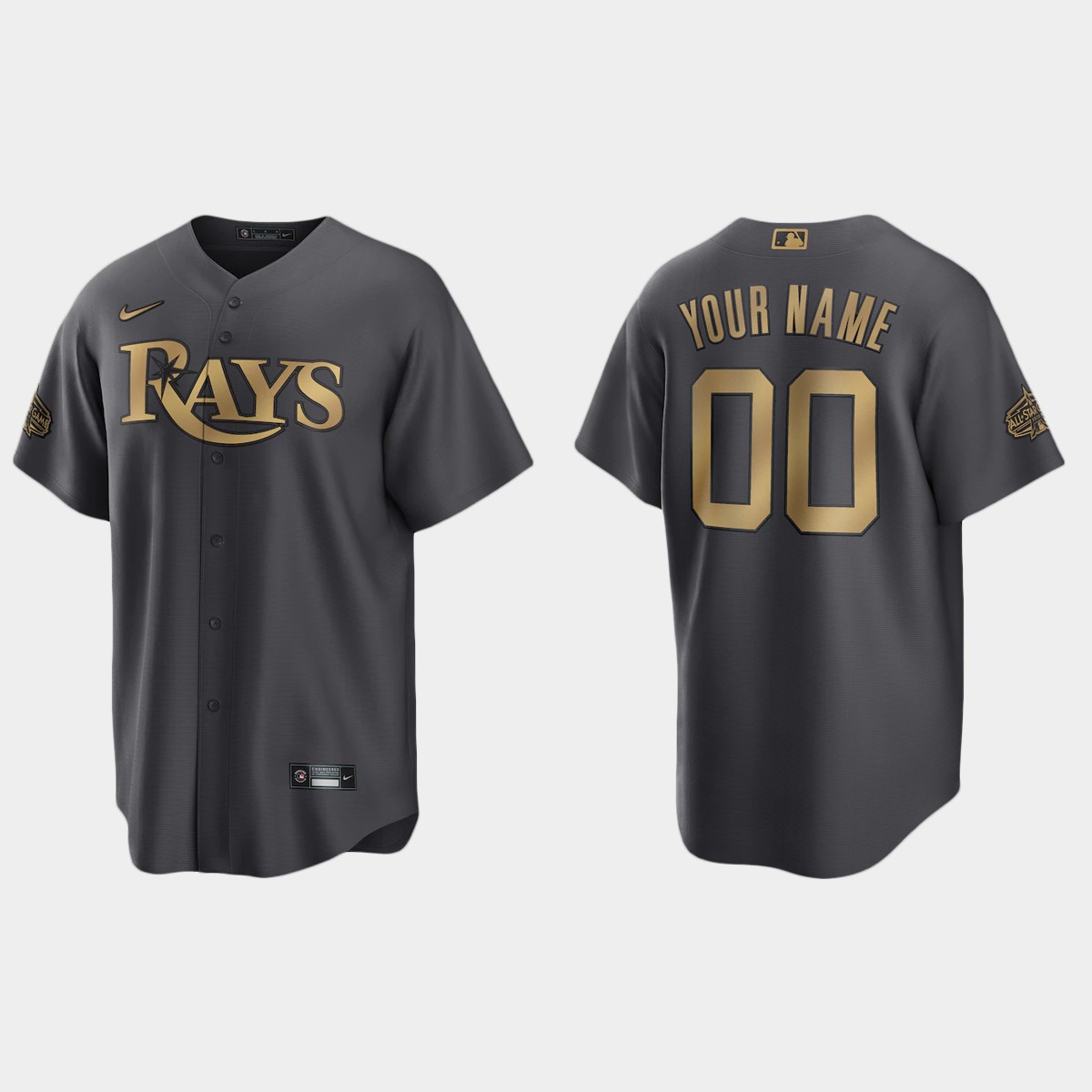 Tampa Bay Rays Custom All-Star Game Jersey - Charcoal