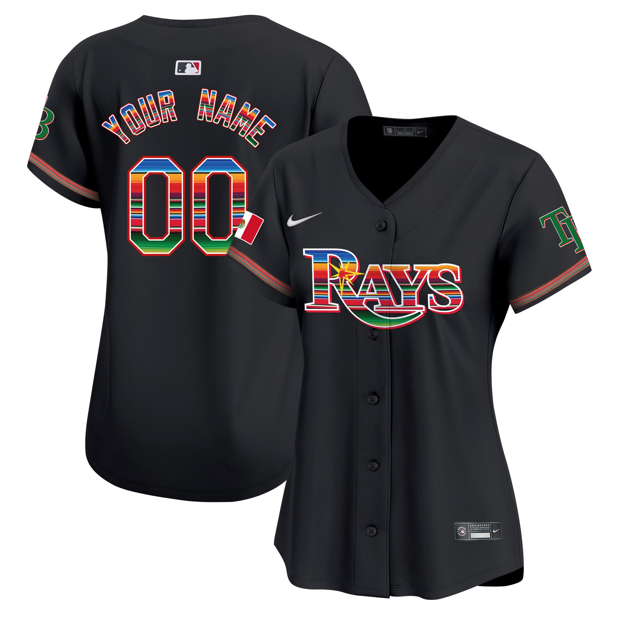 Tampa Bay Rays Mexico Vapor Premier Limited Custom Black Jersey