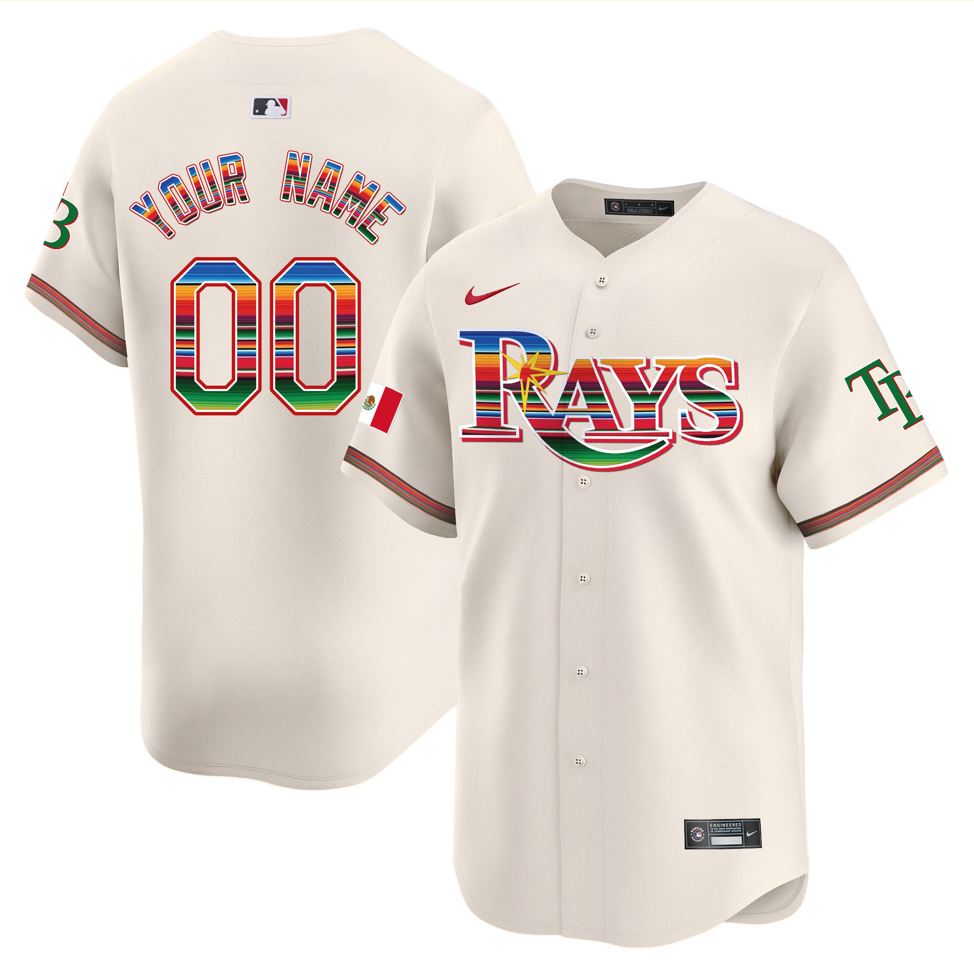 Tampa Bay Rays Mexico Vapor Premier Limited Custom Cream Jersey
