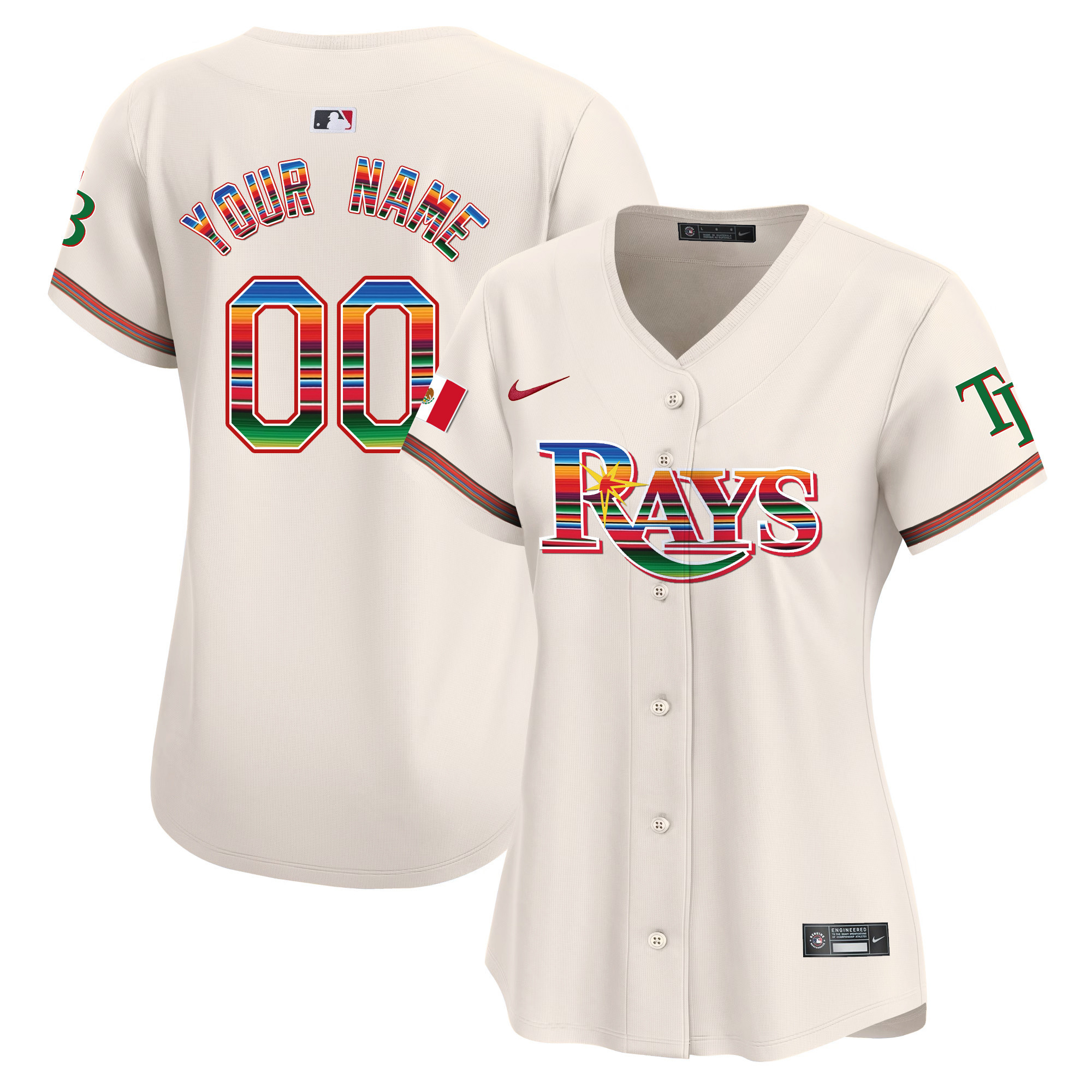Tampa Bay Rays Mexico Vapor Premier Limited Custom Cream Jersey