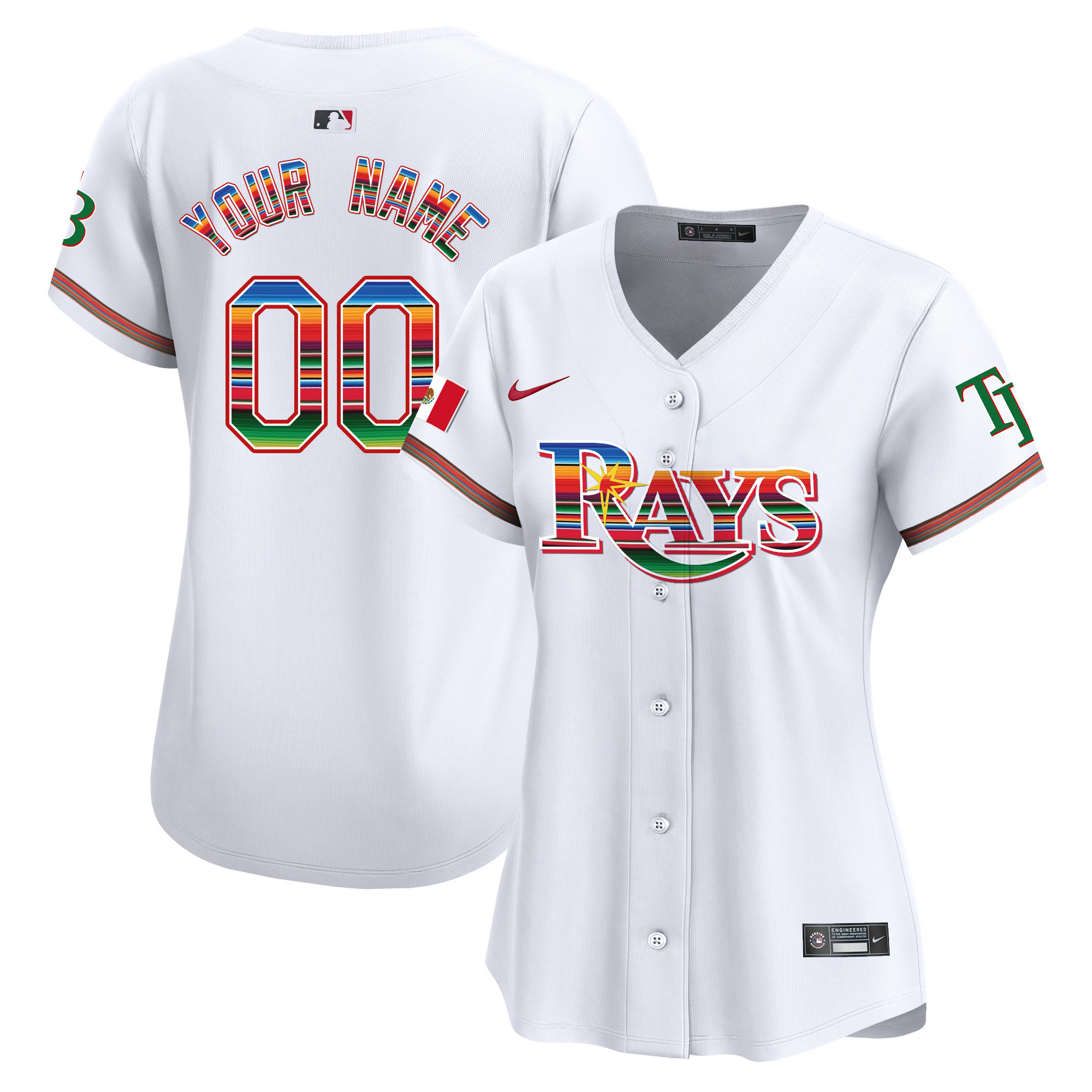 Tampa Bay Rays Mexico Vapor Premier Limited Custom White Jersey