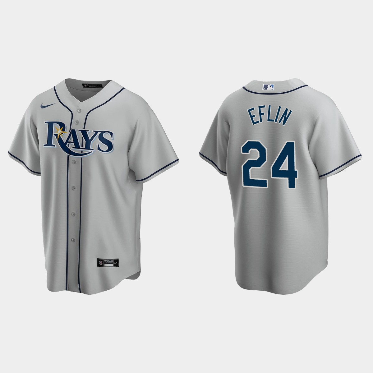 Tampa Bay Rays Zach Eflin Road Jersey - Gray
