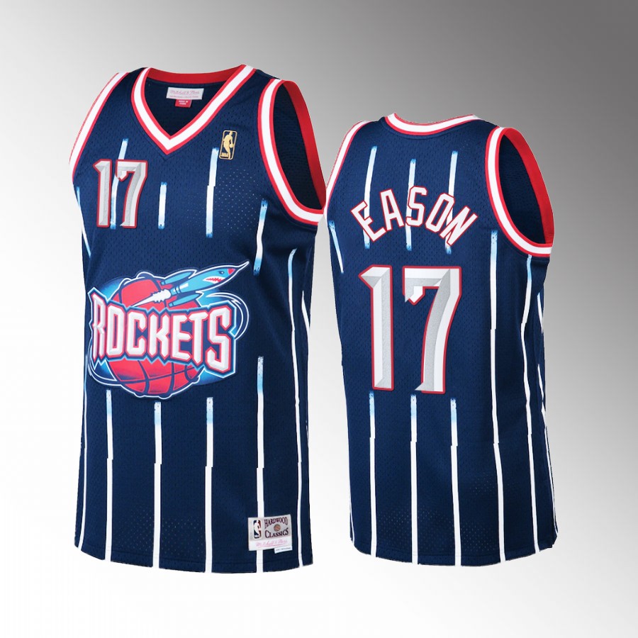 Tari Eason #17 Houston Rockets Hardwood Classics Navy Jersey