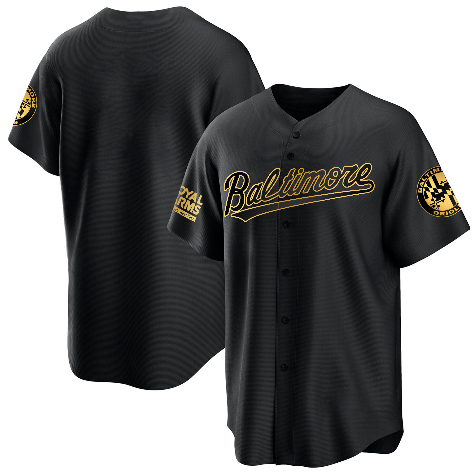 Team Men’s Baltimore Orioles Gold Cool Black Gold Jersey - All Stitched