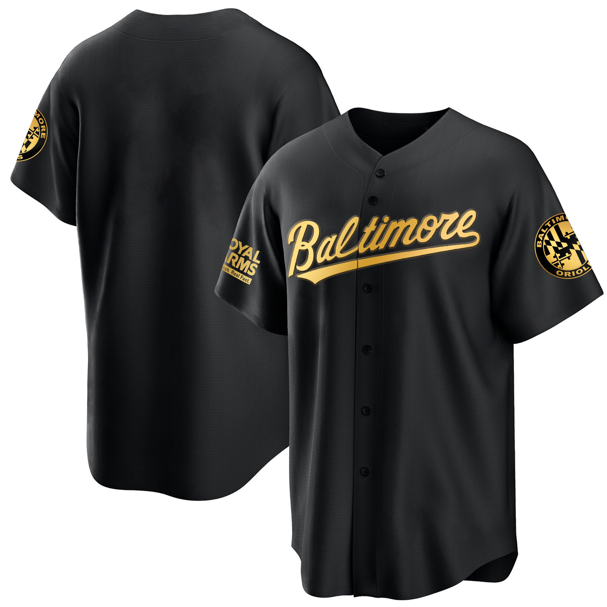 Team Men’s Baltimore Orioles Gold Cool Black Limited Jersey - All Stitched