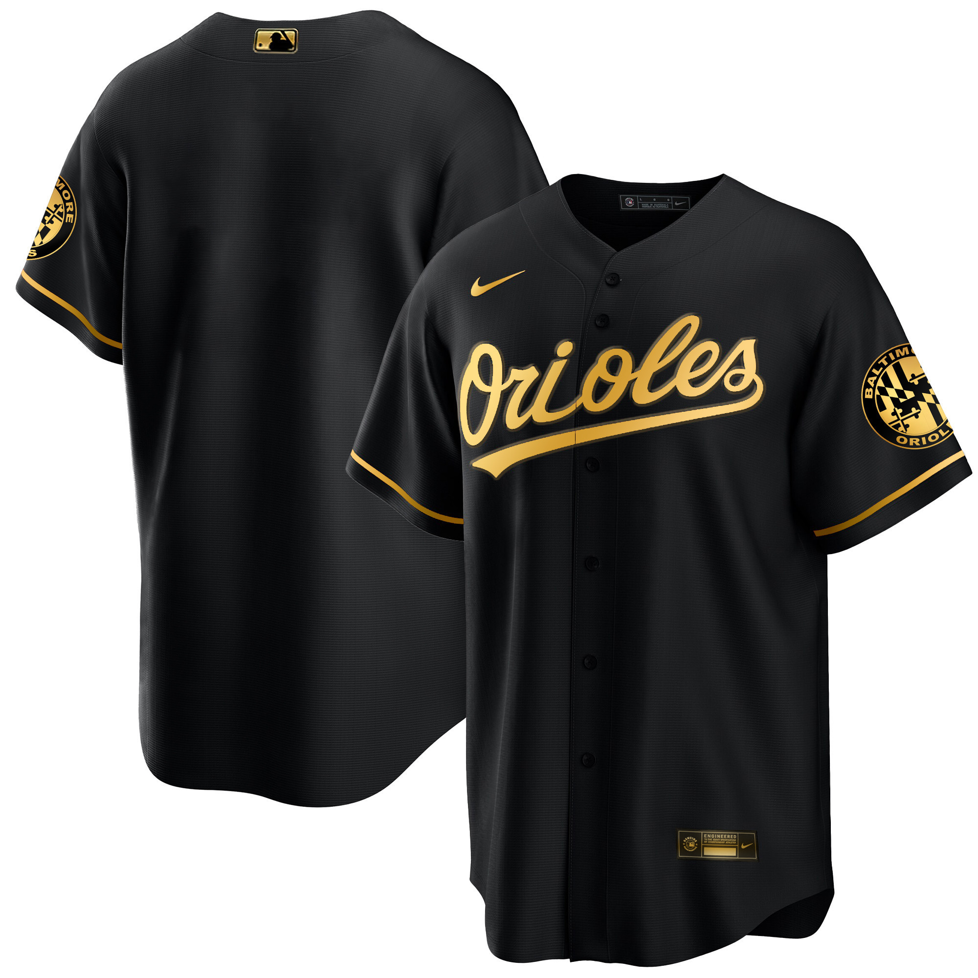 Team Men’s Baltimore Orioles Special Gold Cool Black Limited Jersey - All Stitched