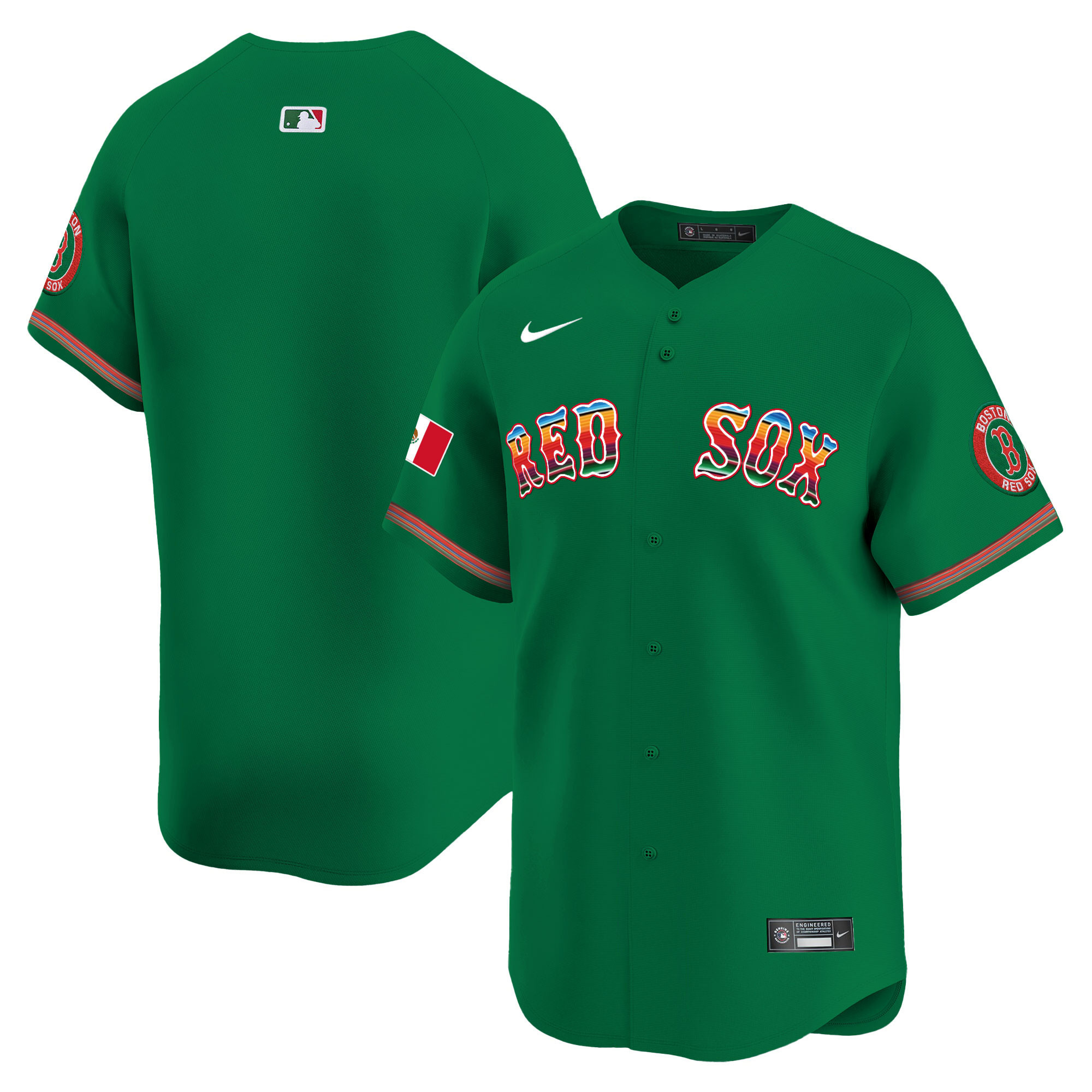Team Men's Boston Red Sox Mexico Vapor Premier Limited Green Jersey - All Stitched