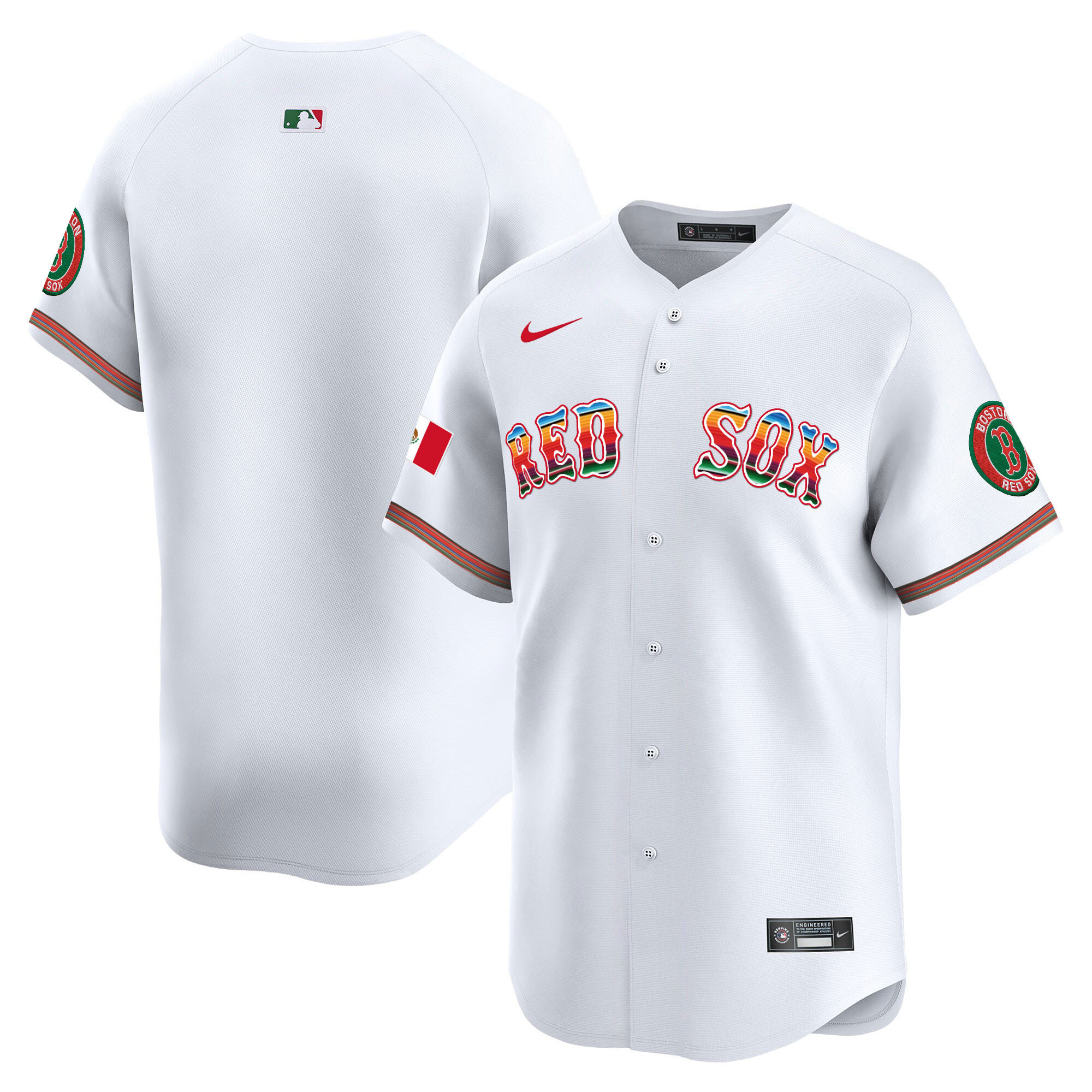 Team Men's Boston Red Sox Mexico Vapor Premier Limited White Jersey - All Stitched