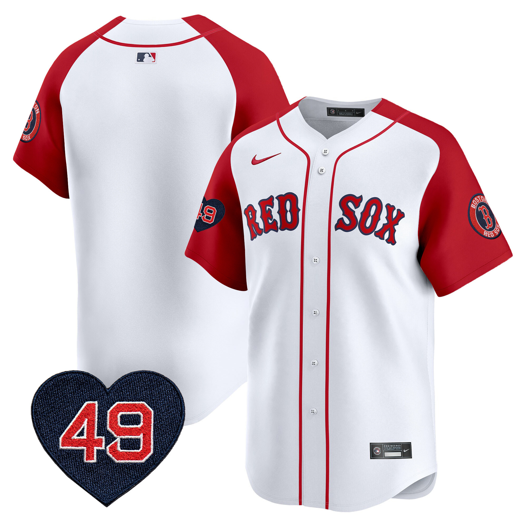 Team Men's Boston Red Sox Tim Wakefield Patch Vapor Premier Limited Red Alternate Jersey - All Stitched