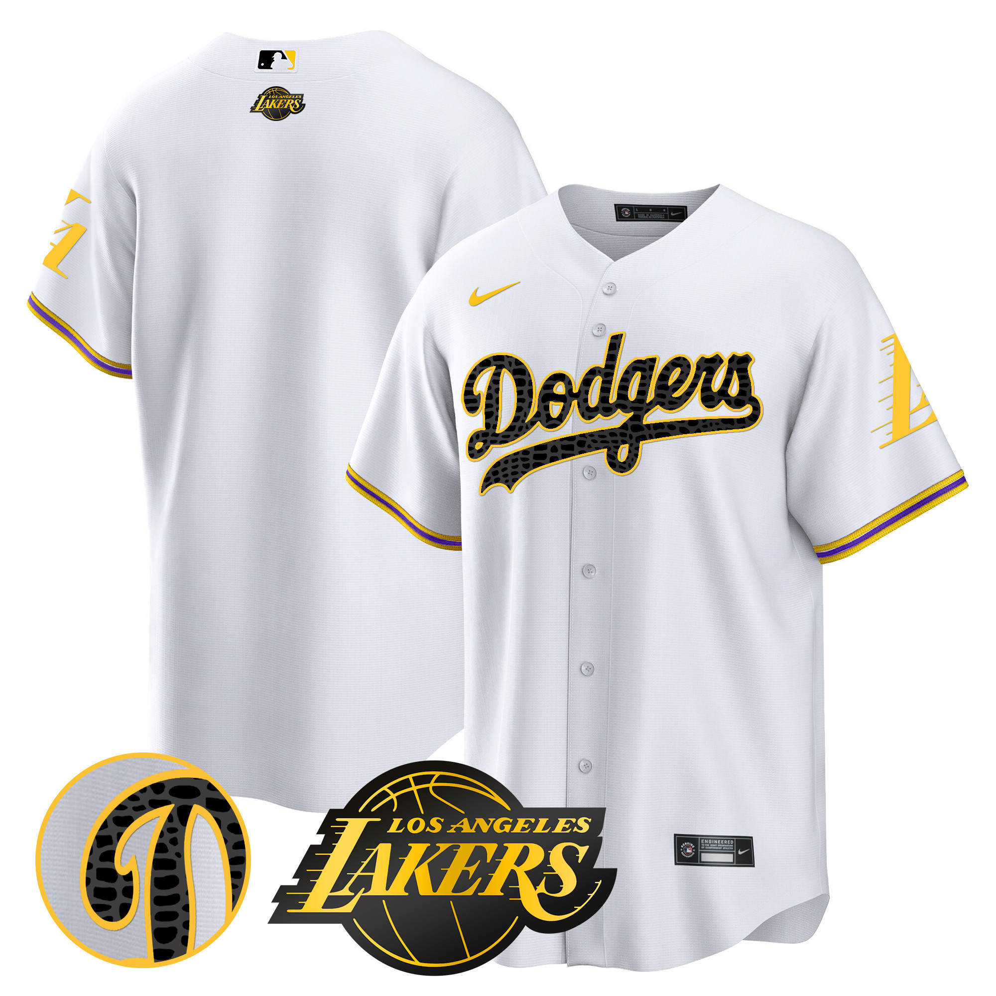 Team Men's Los Angeles Dodgers Cool Base Mamba White Jersey