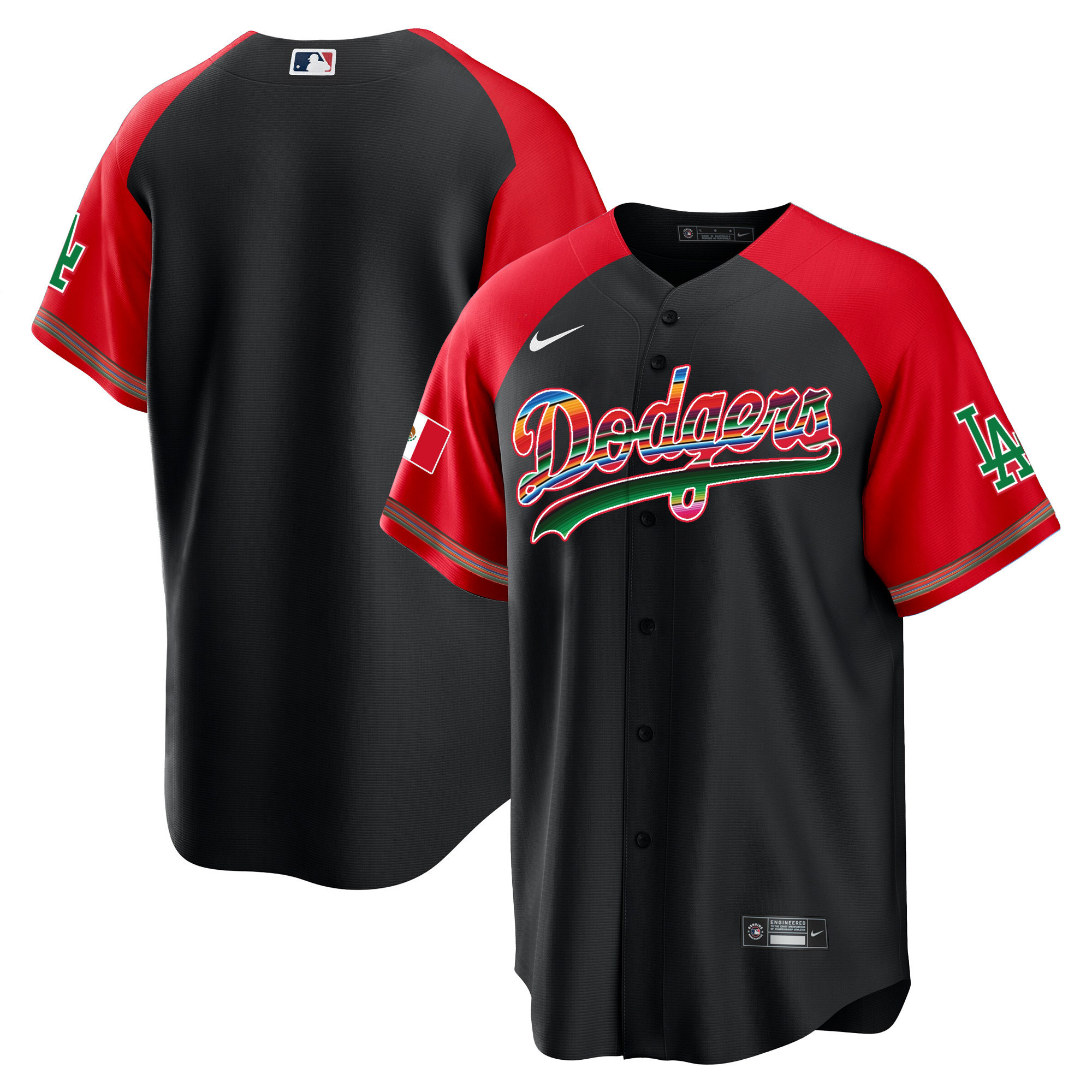 Team Men's Los Angeles Dodgers Mexico Alternate Cool Base Black Jersey
