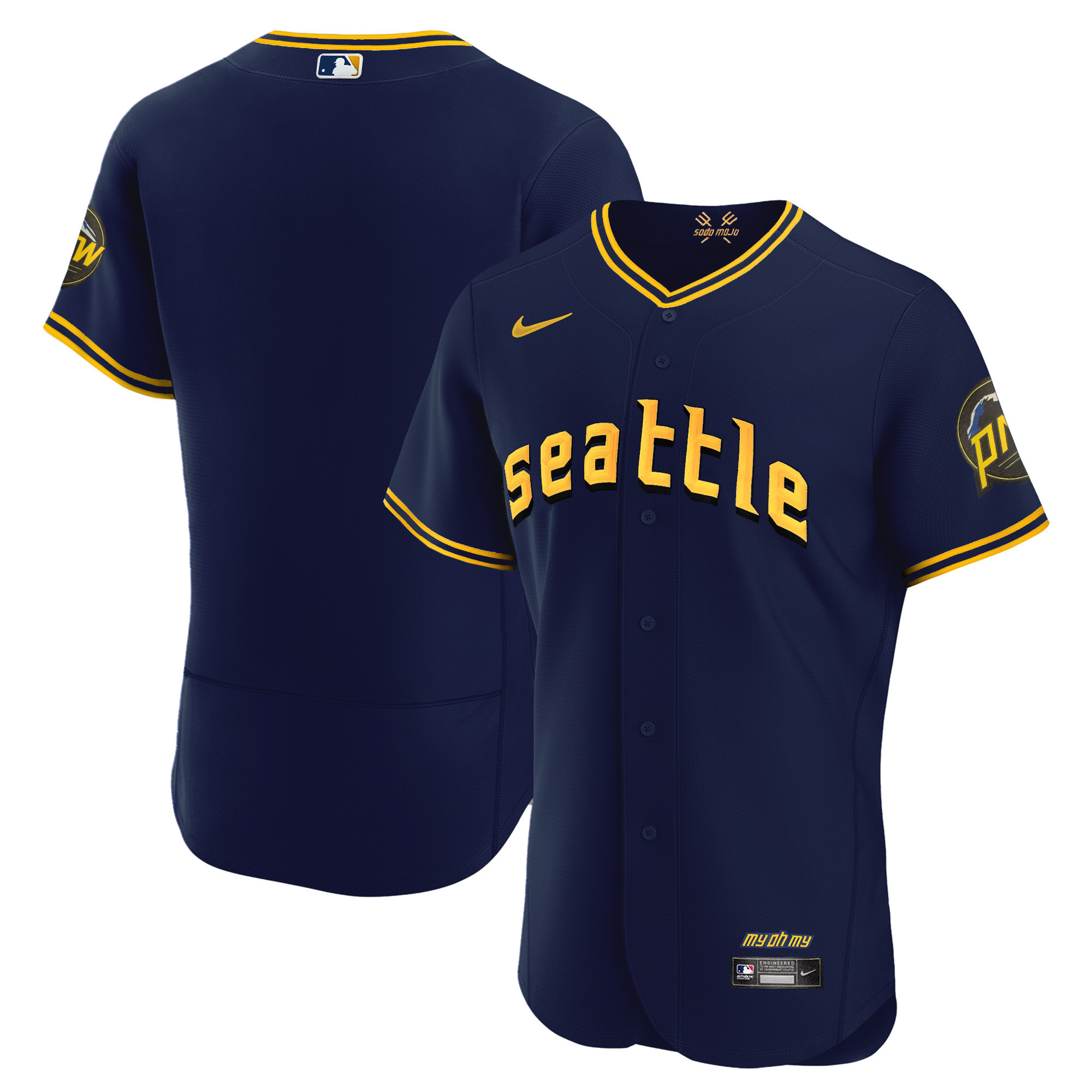 Team Men's Seattle Mariners City Connect Fan Made Collection Flex Navy Jersey