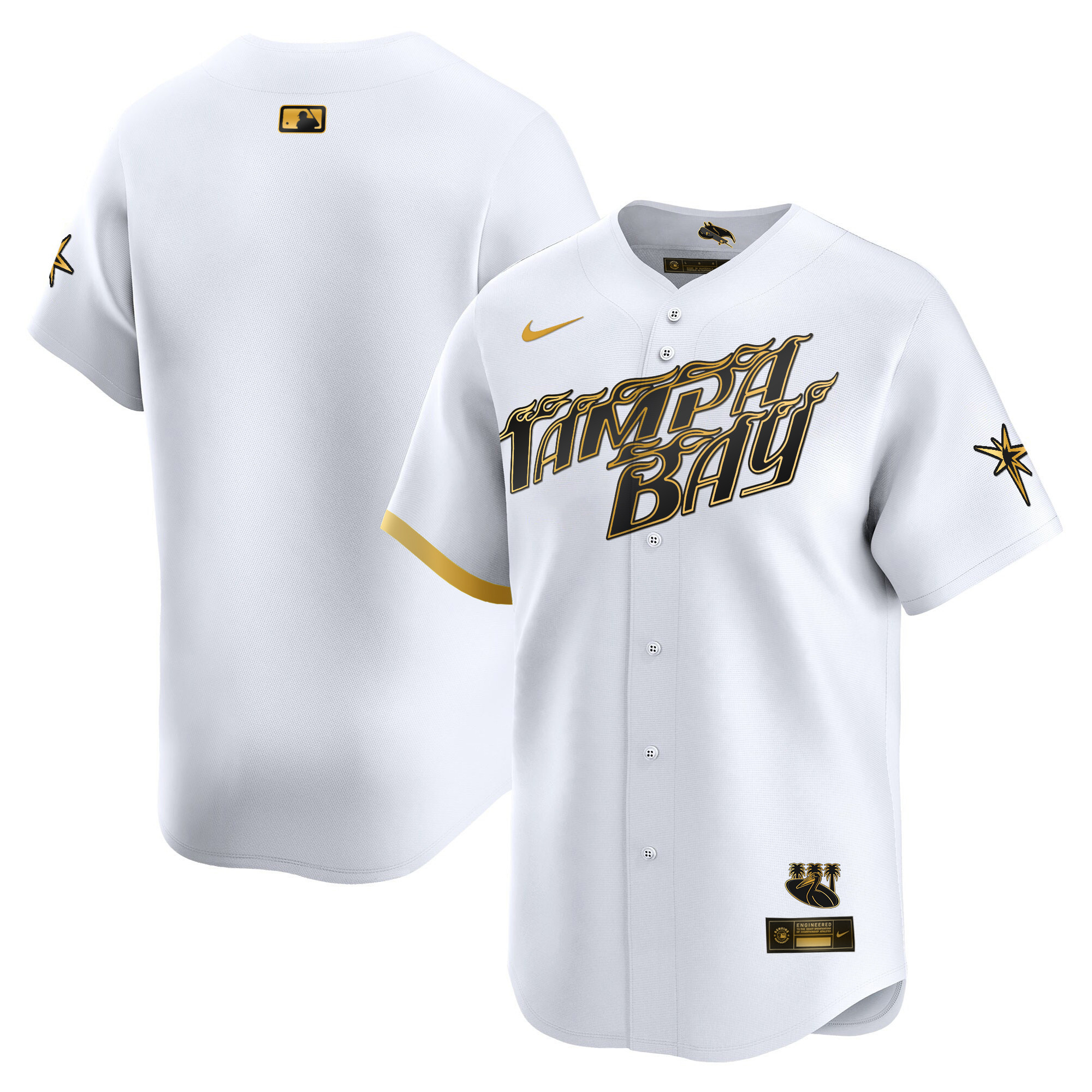 Team Men's Tampa Bay Rays City Connect Vapor Premier Limited - Charcoal White Gold Jersey