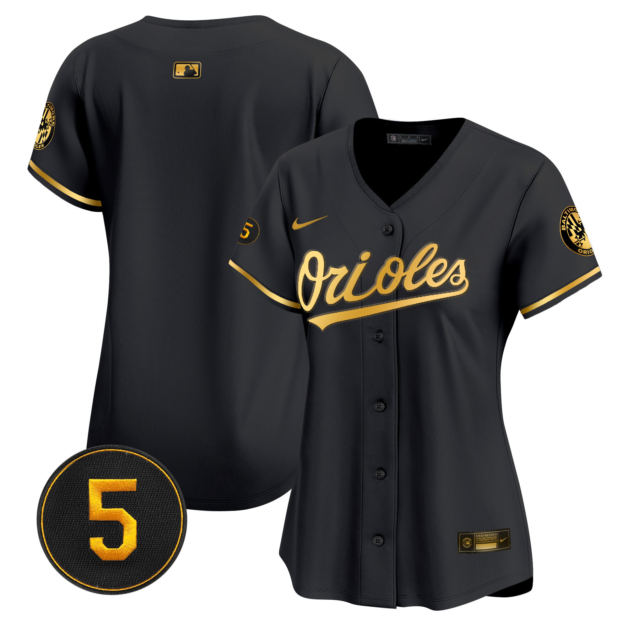 Team Women’s Baltimore Orioles Robinson Patch Vapor Premier Limited Black Limited Jersey - All Stitched
