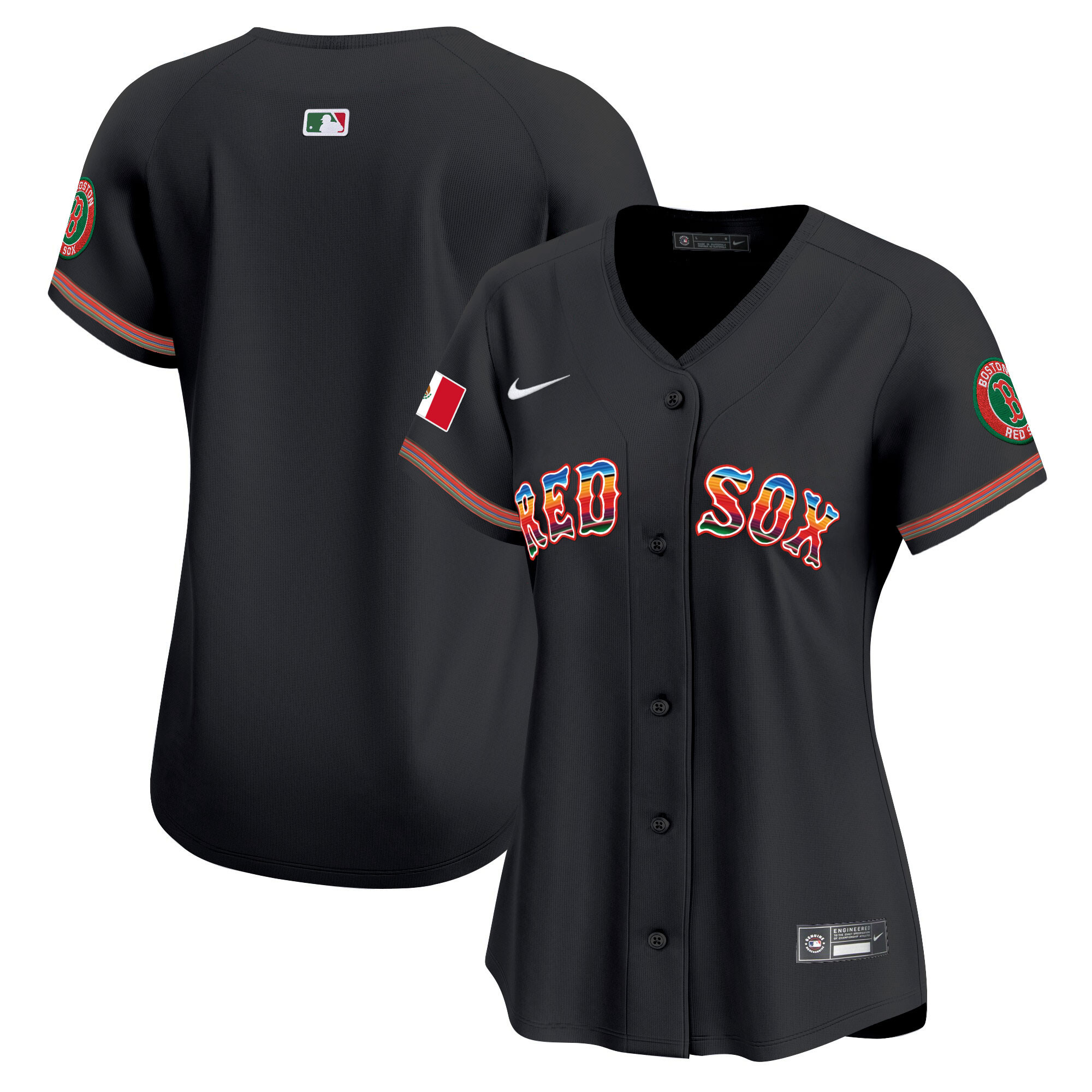 Team Women's Boston Red Sox Mexico Vapor Premier Limited Black Jersey - All Stitched