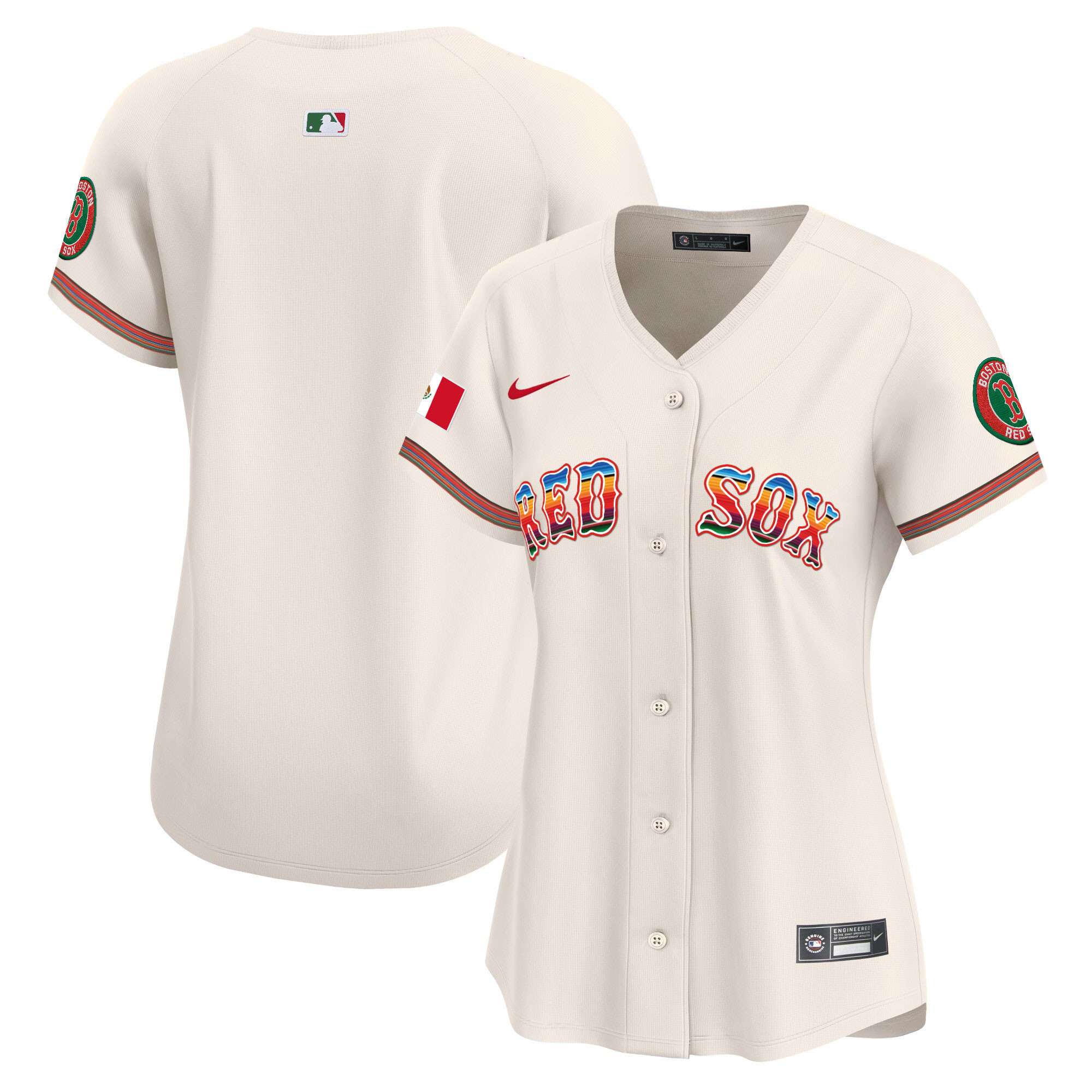 Team Women's Boston Red Sox Mexico Vapor Premier Limited Cream Jersey - All Stitched
