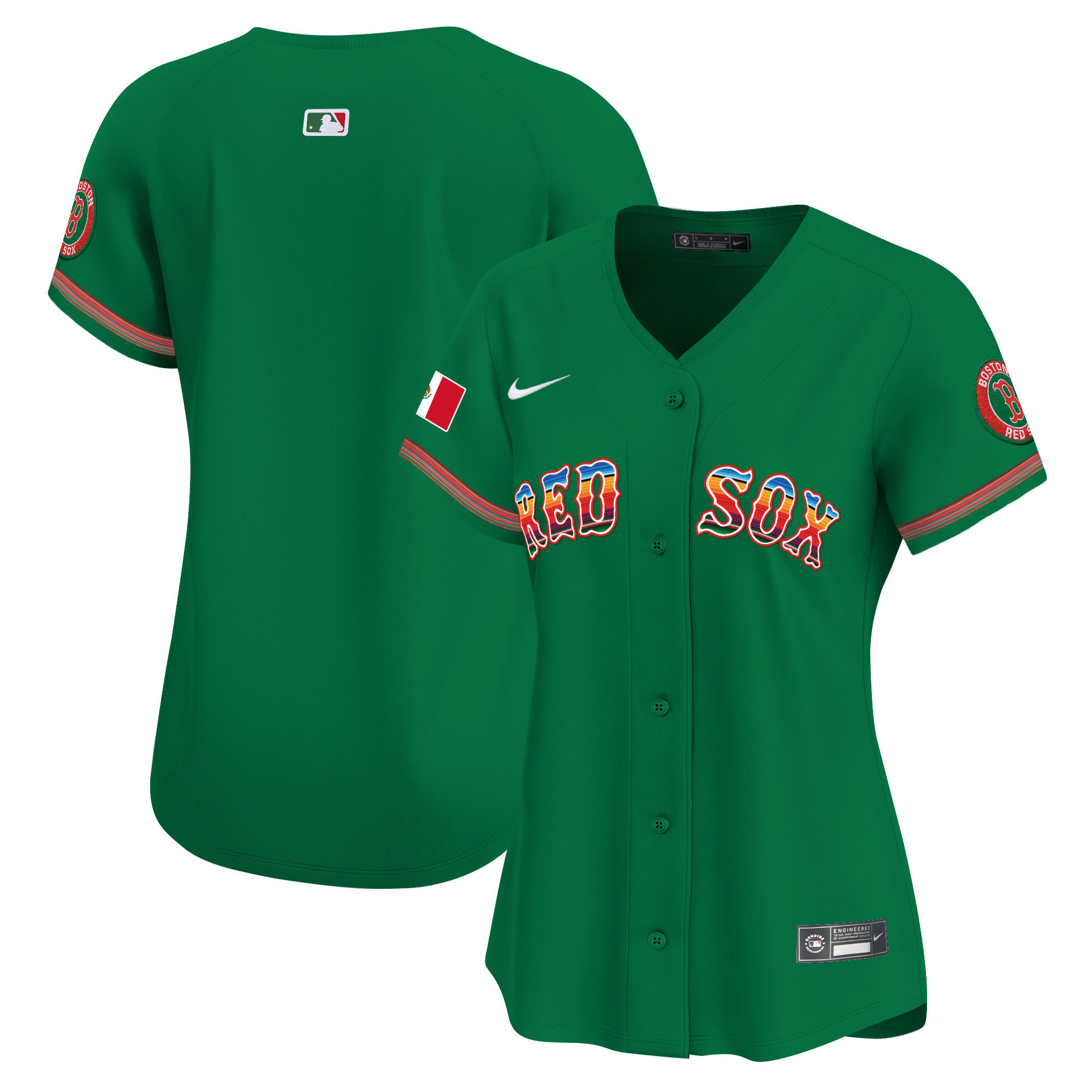 Team Women's Boston Red Sox Mexico Vapor Premier Limited Green Jersey - All Stitched