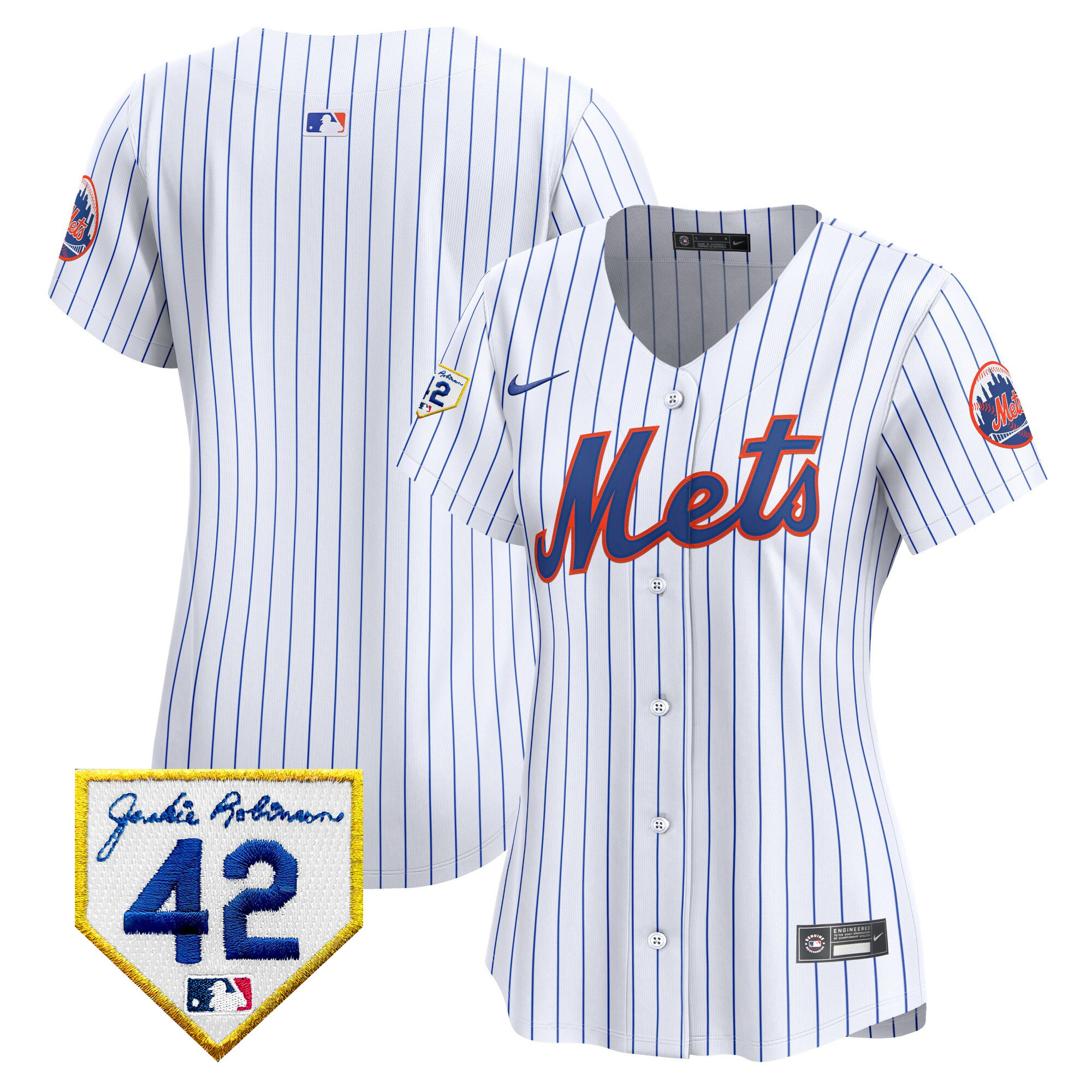 Team Women's New York Mets Jackie Robinson Patch Vapor Premier Limited White Jersey