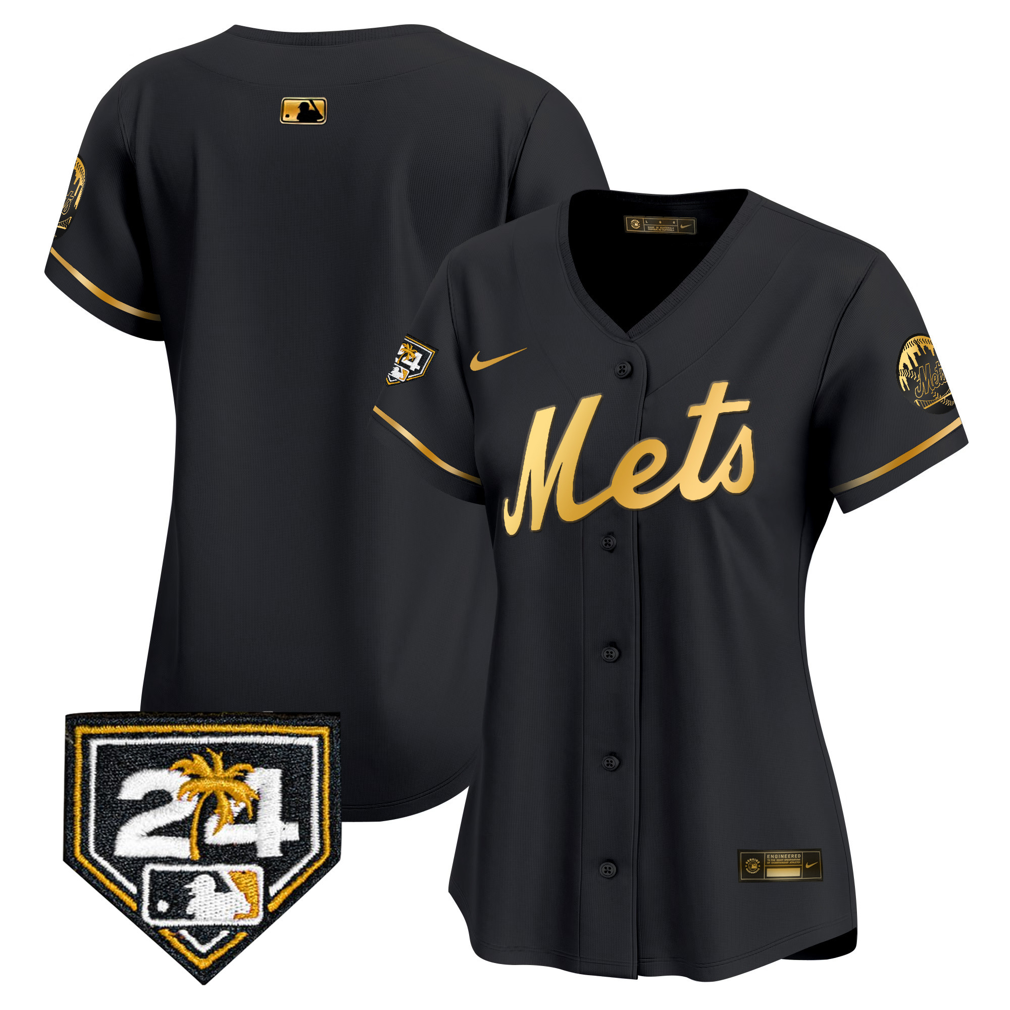Team Women's New York Mets Spring Training Vapor Premier Limited V2 Black Gold Jersey