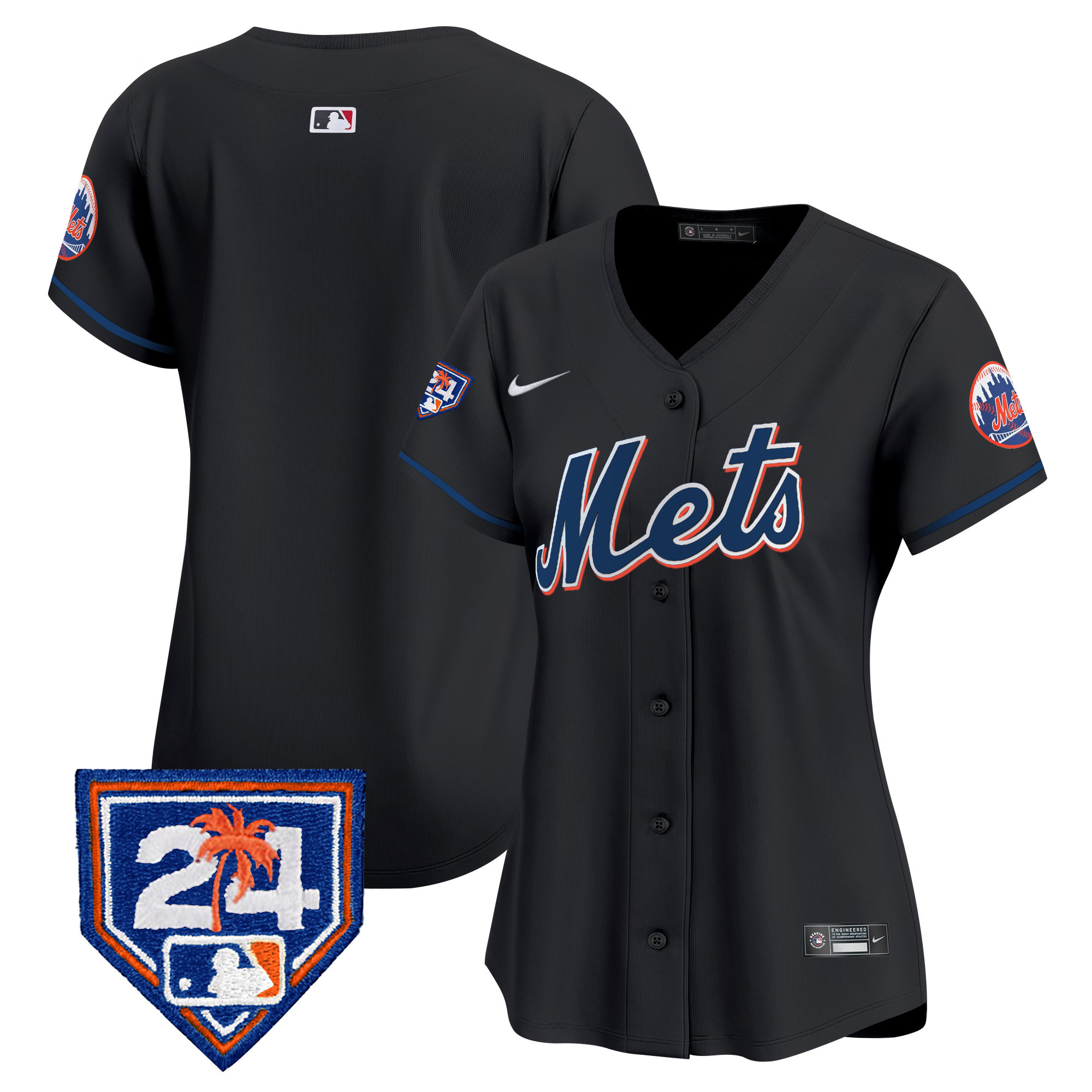 Team Women's New York Mets Spring Training Vapor Premier Limited V2 Black Jersey