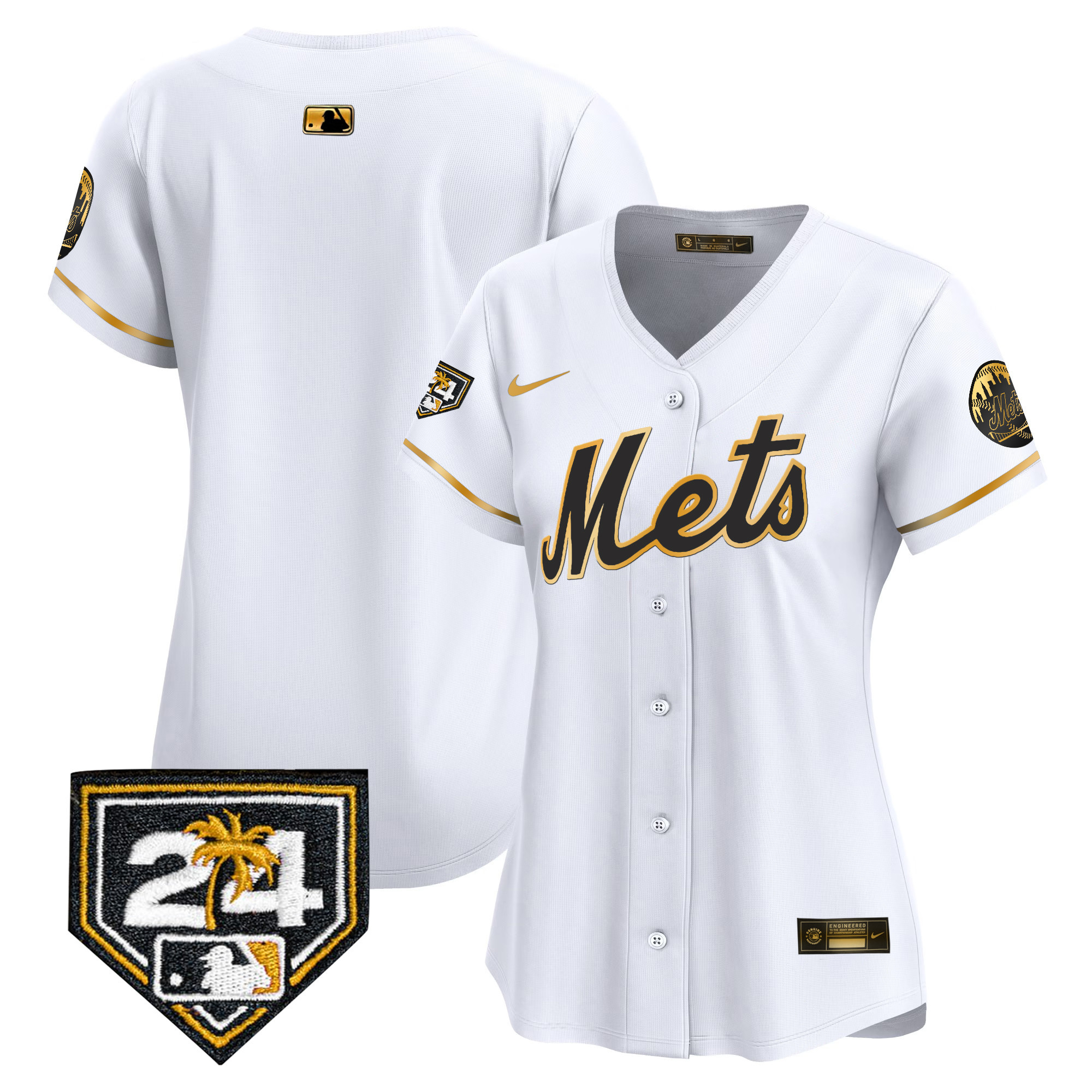 Team Women's New York Mets Spring Training Vapor Premier Limited V2 White Gold Jersey