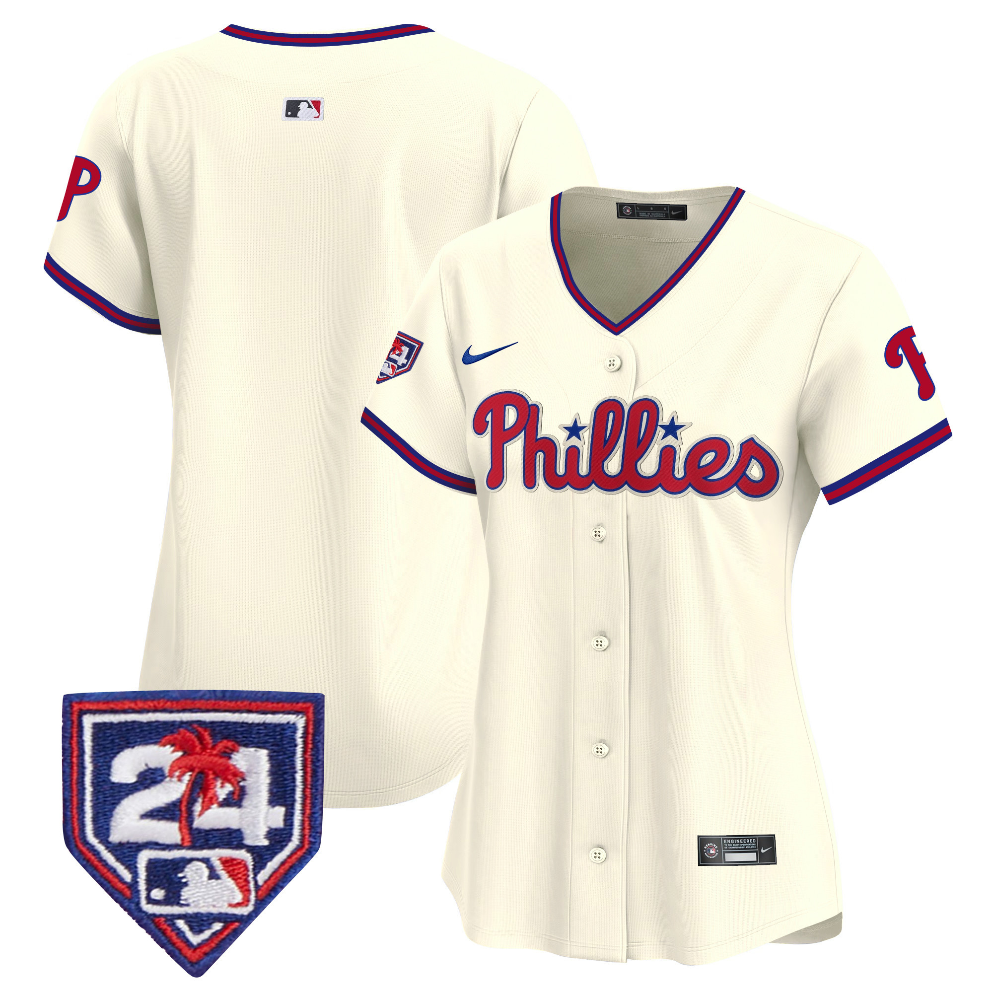 Team Women's Philadelphia Phillies Spring Training Patch Vapor Premier Limited Cream Jersey