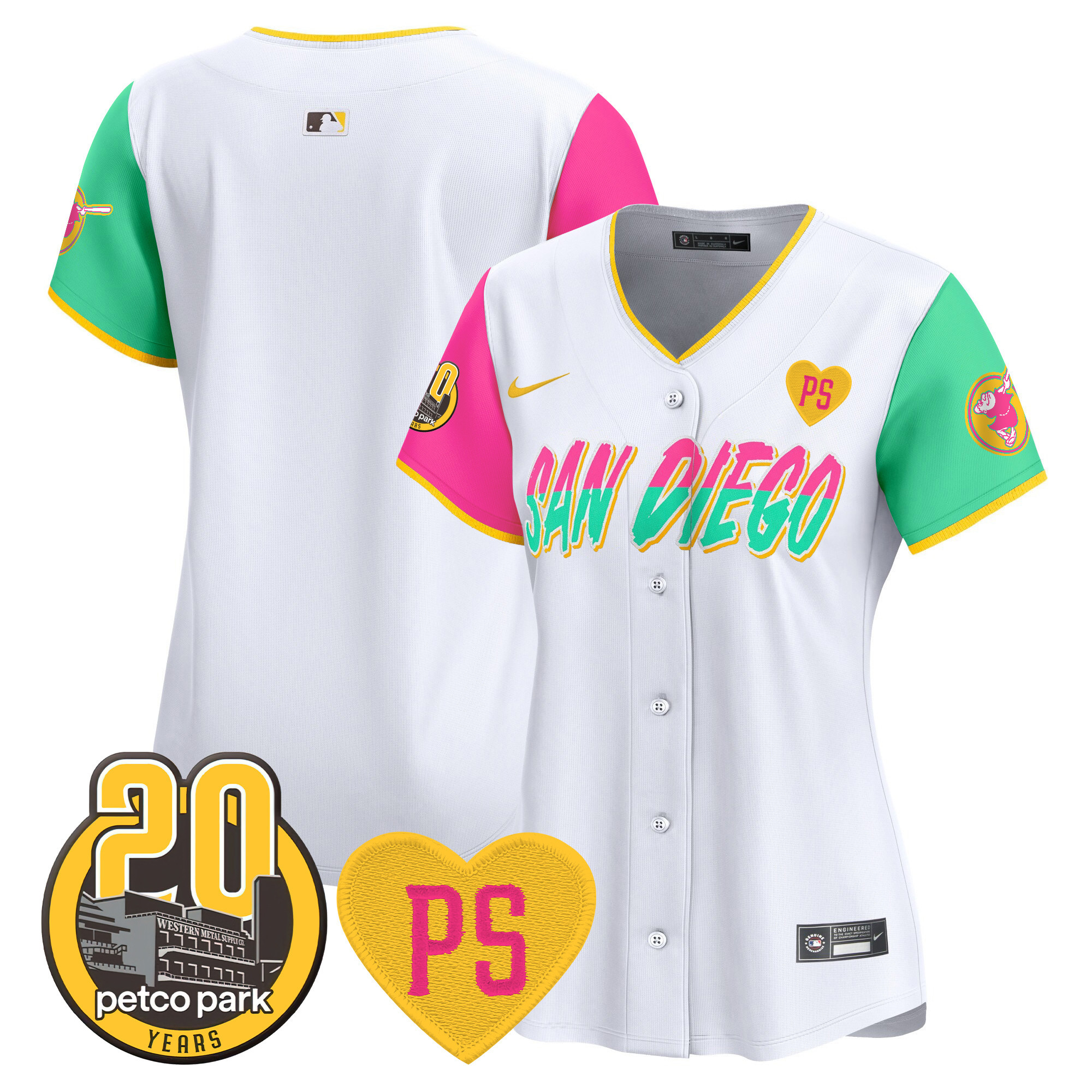 Team Women's San Diego Padres "For Peter" & Petco Park 20th Patch Vapor Premier Limited City Connect Jersey