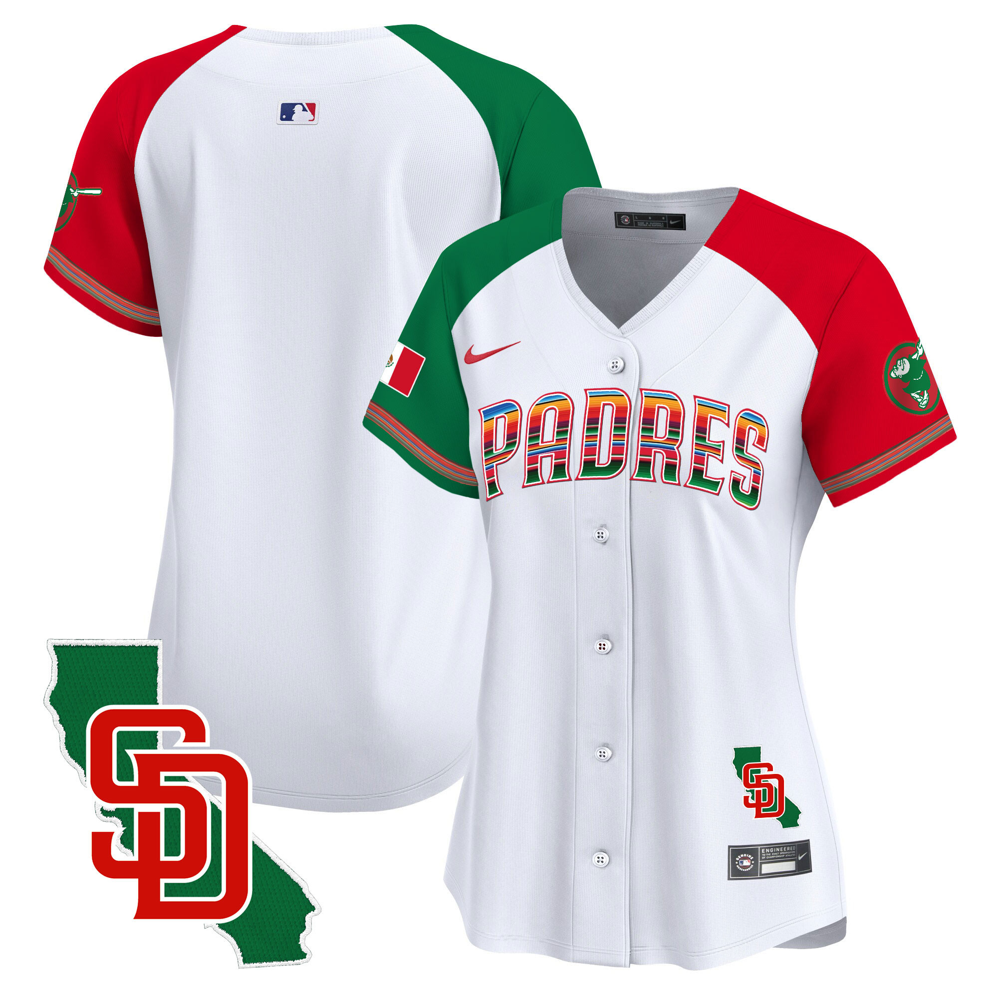 Team Women's San Diego Padres Mexico California Patch Vapor Premier Limited Alternate Jersey