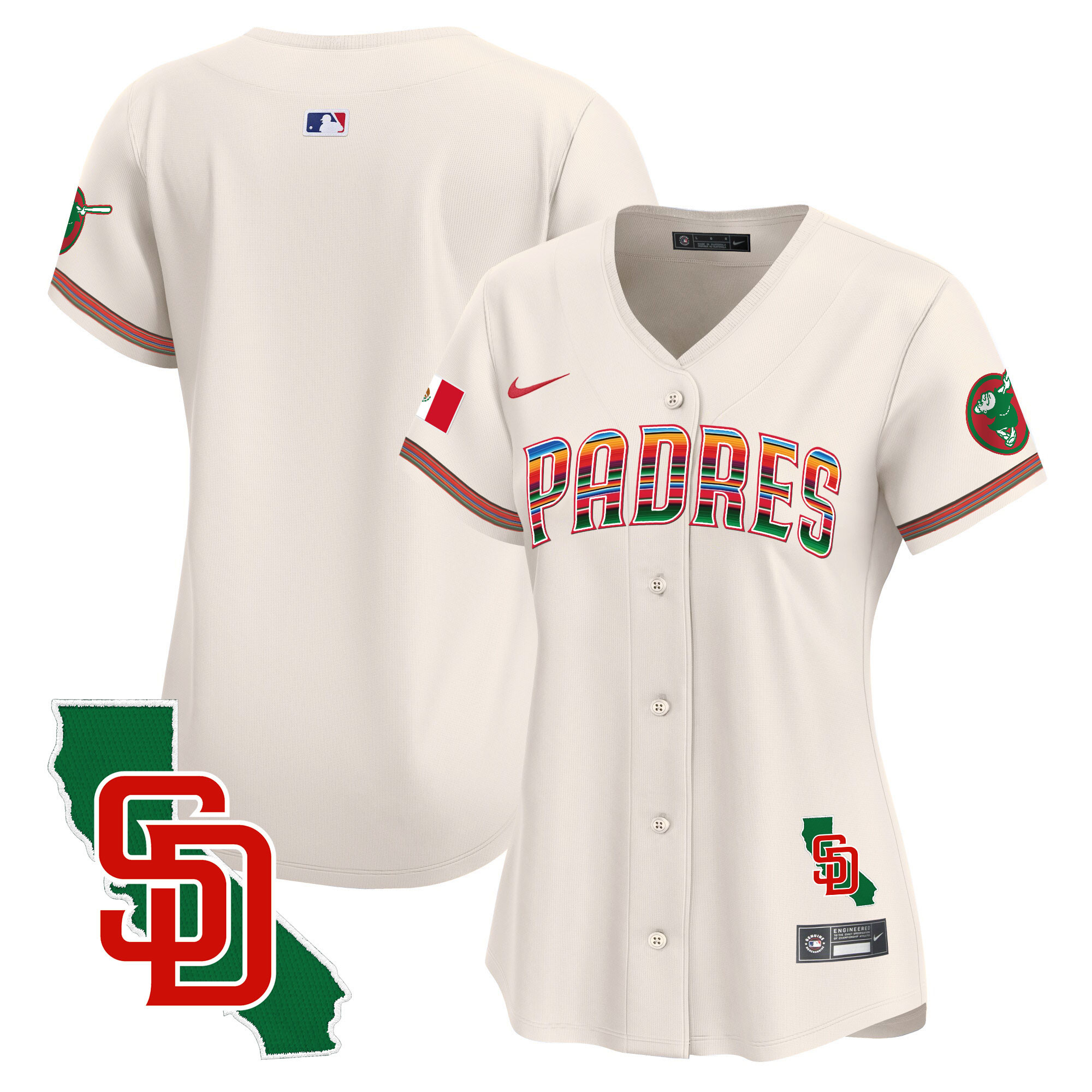 Team Women's San Diego Padres Mexico California Patch Vapor Premier Limited Cream Jersey
