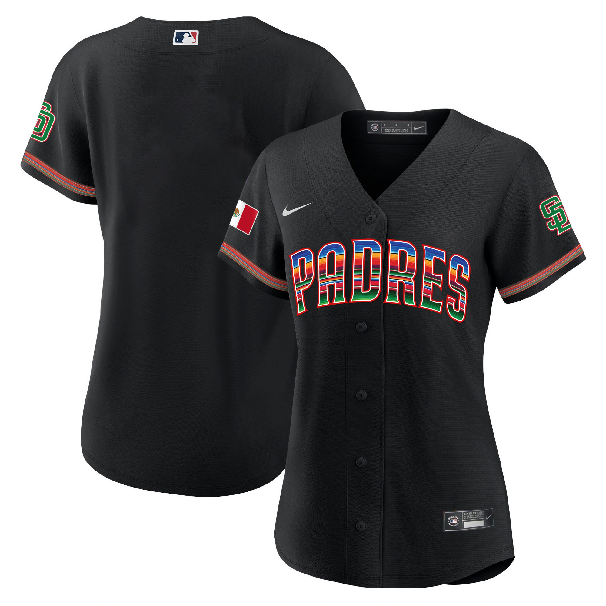 Team Women's San Diego Padres Mexico Cool Base Limited Black Jersey