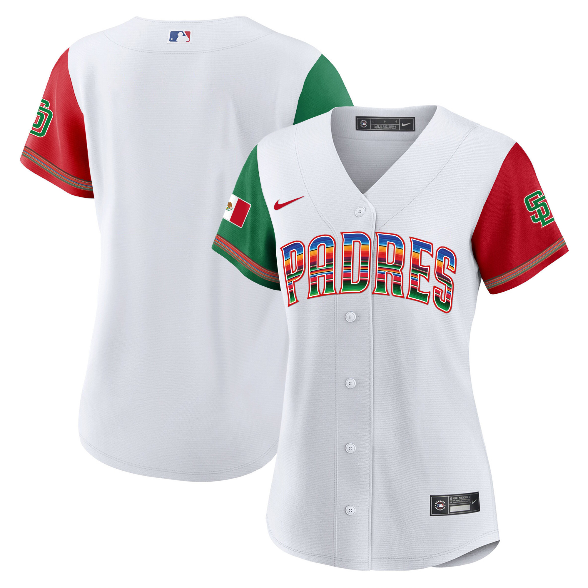 Team Women's San Diego Padres Mexico Cool Base Limited Color Sleeves Jersey