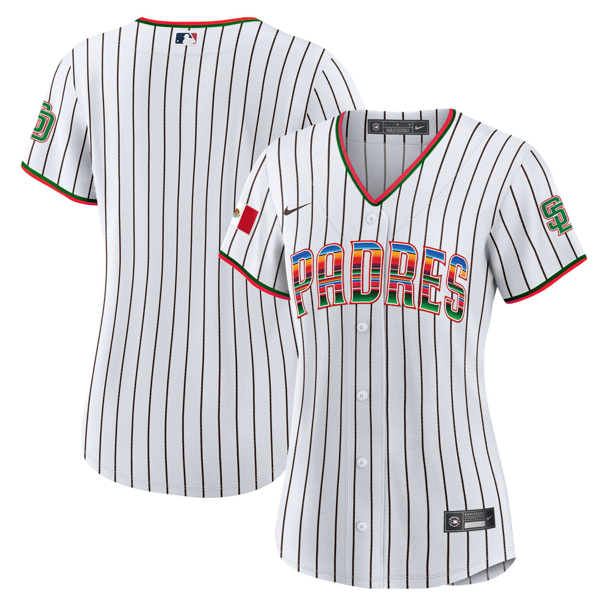 Team Women's San Diego Padres Mexico Cool Base Limited Pinstripe Jersey