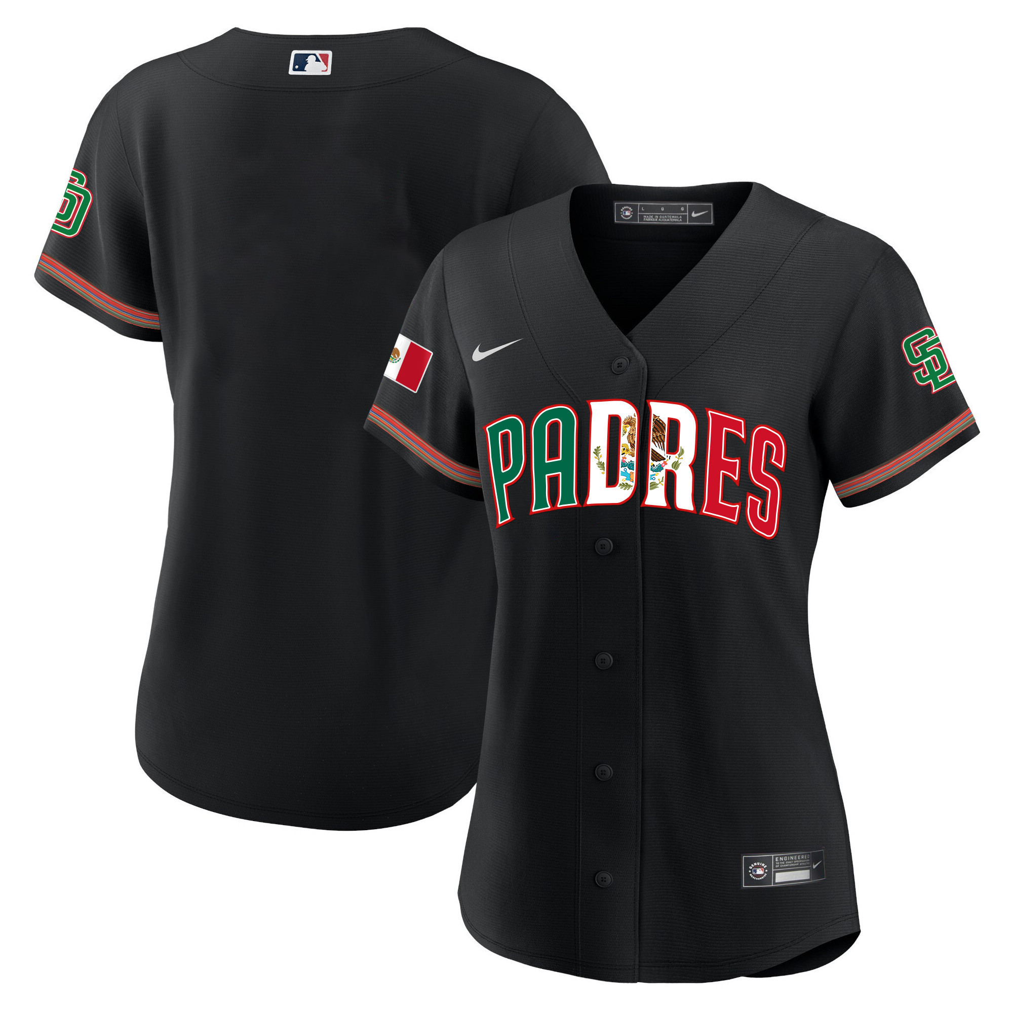 Team Women's San Diego Padres Mexico Cool Base Limited V2 Black Jersey