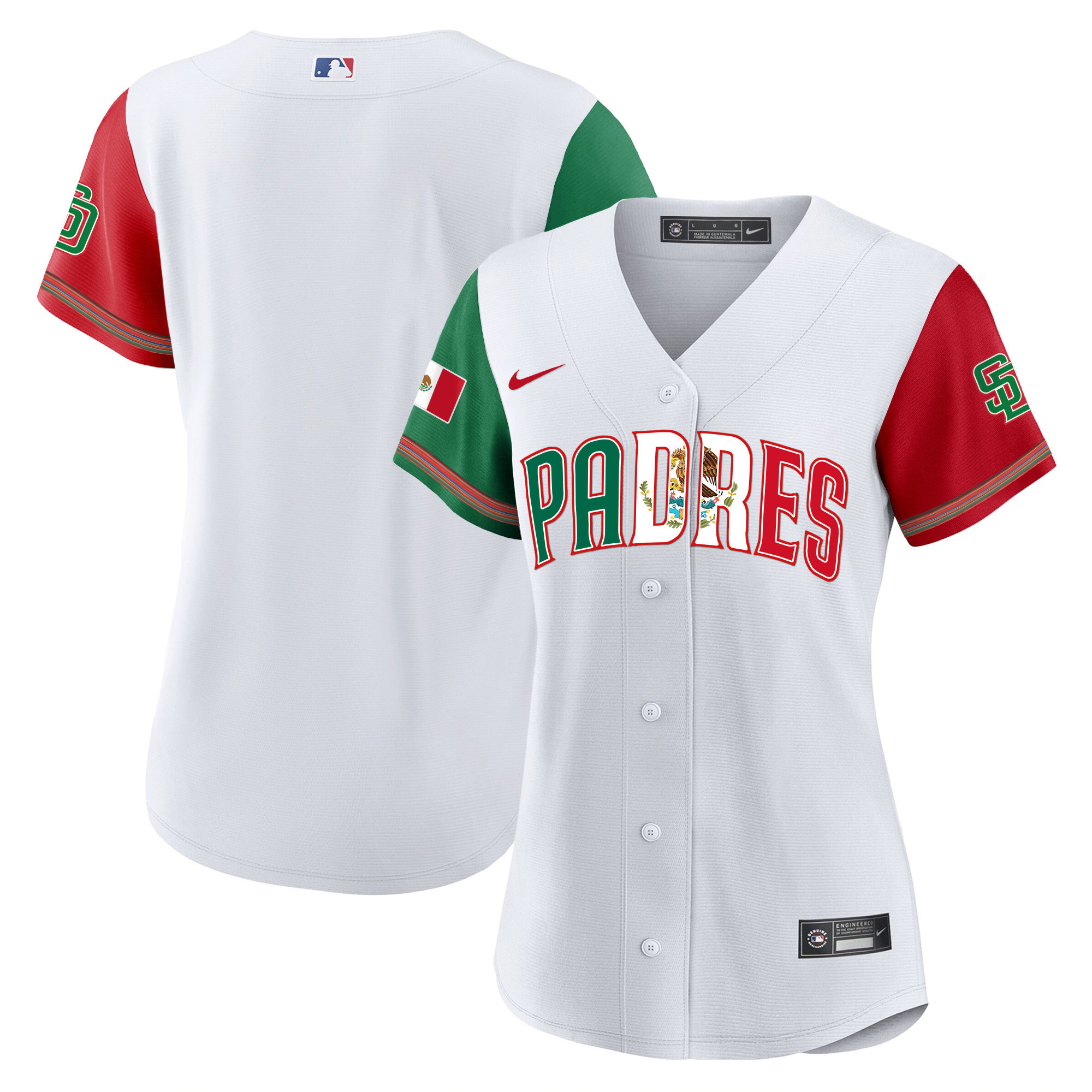 Team Women's San Diego Padres Mexico Cool Base Limited V2 Color Sleeves Jersey