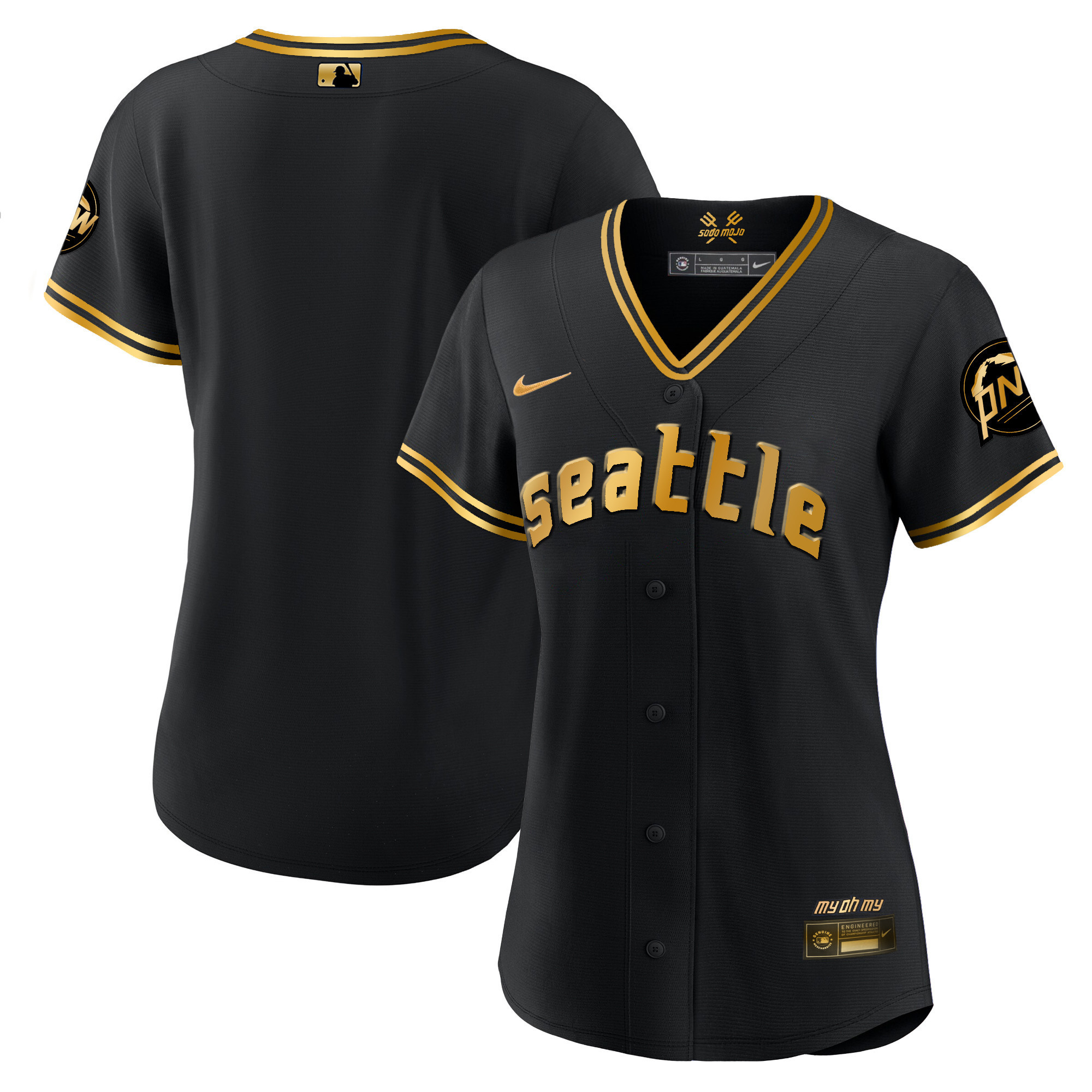 Team Women's Seattle Mariners City Connect Gold Black Gold Jersey