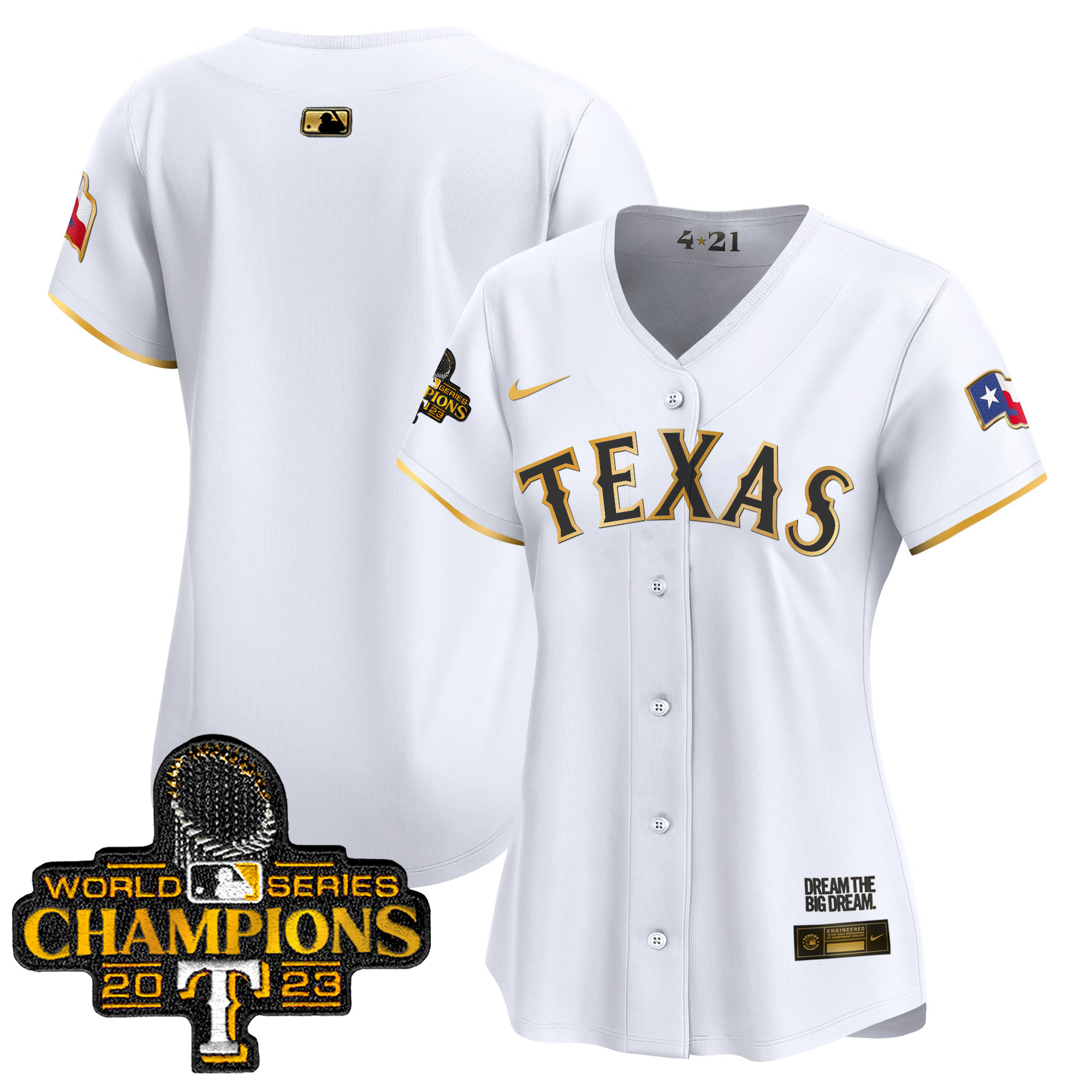 Team Women's Texas Rangers World Series Champions City Connect Vapor Premier Limited White Gold Jersey