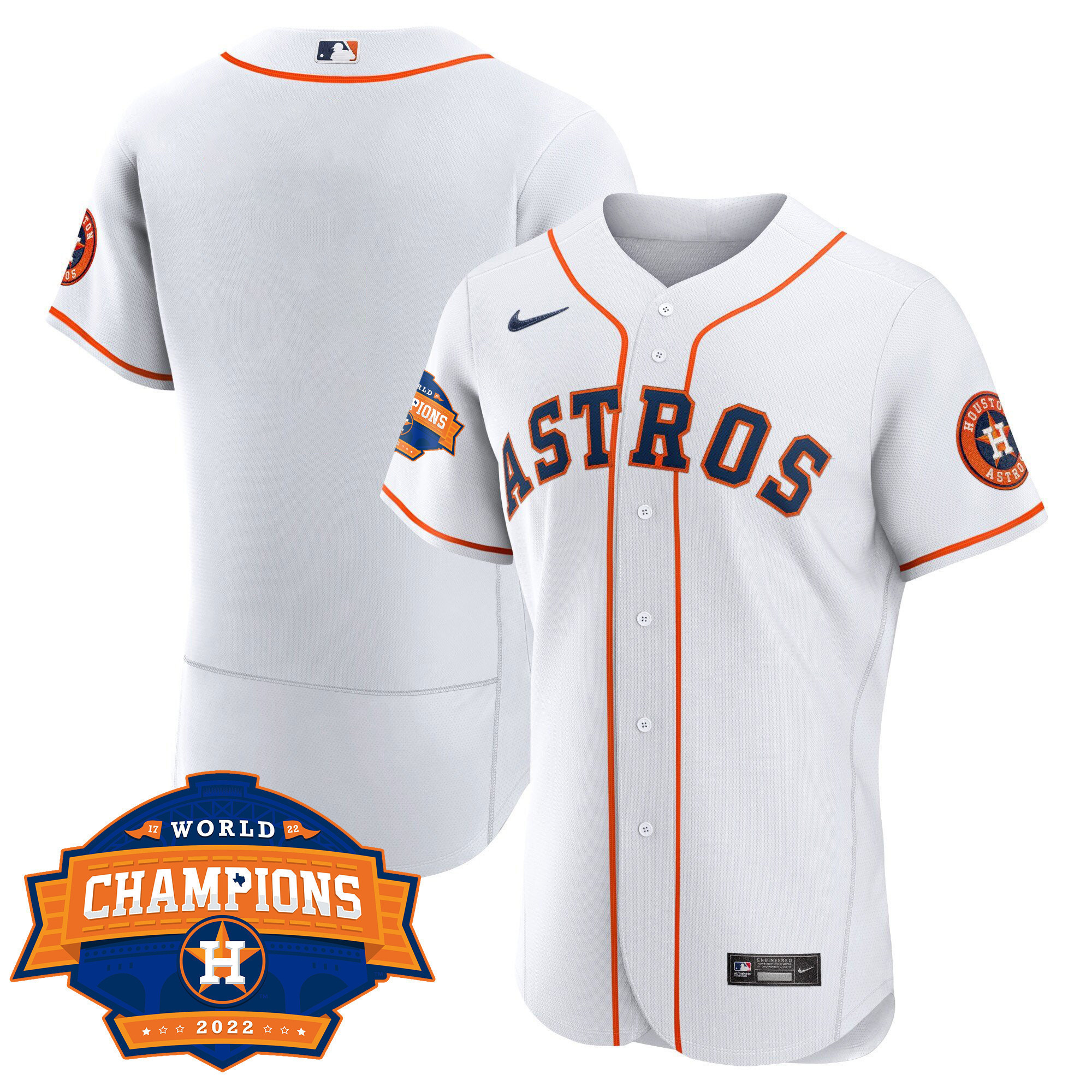 Team Youth's Houston Astros World Series Champions Patch Limited Flex Home Jersey