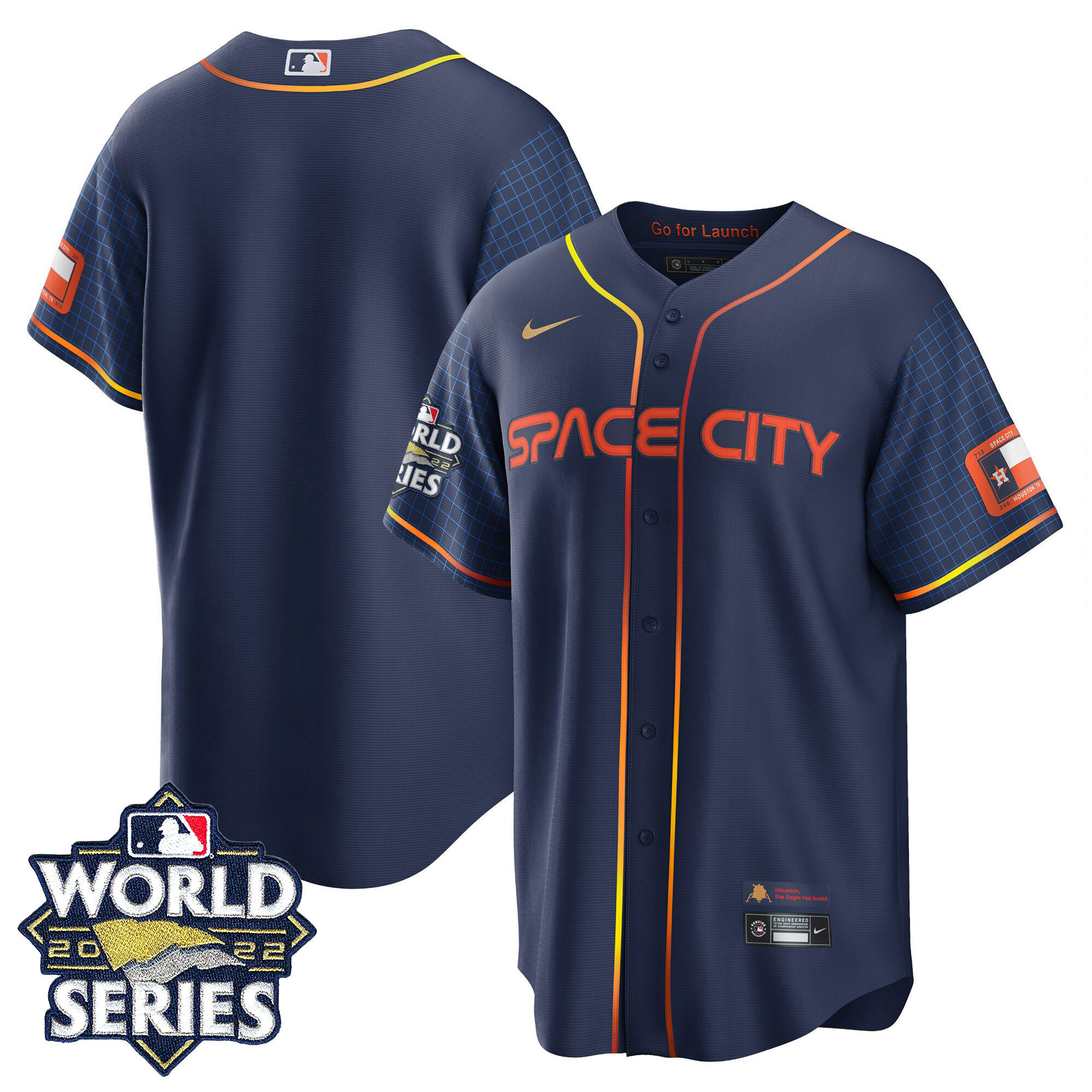 Team Youth's Houston Astros Space City World Series Cool Base Jersey