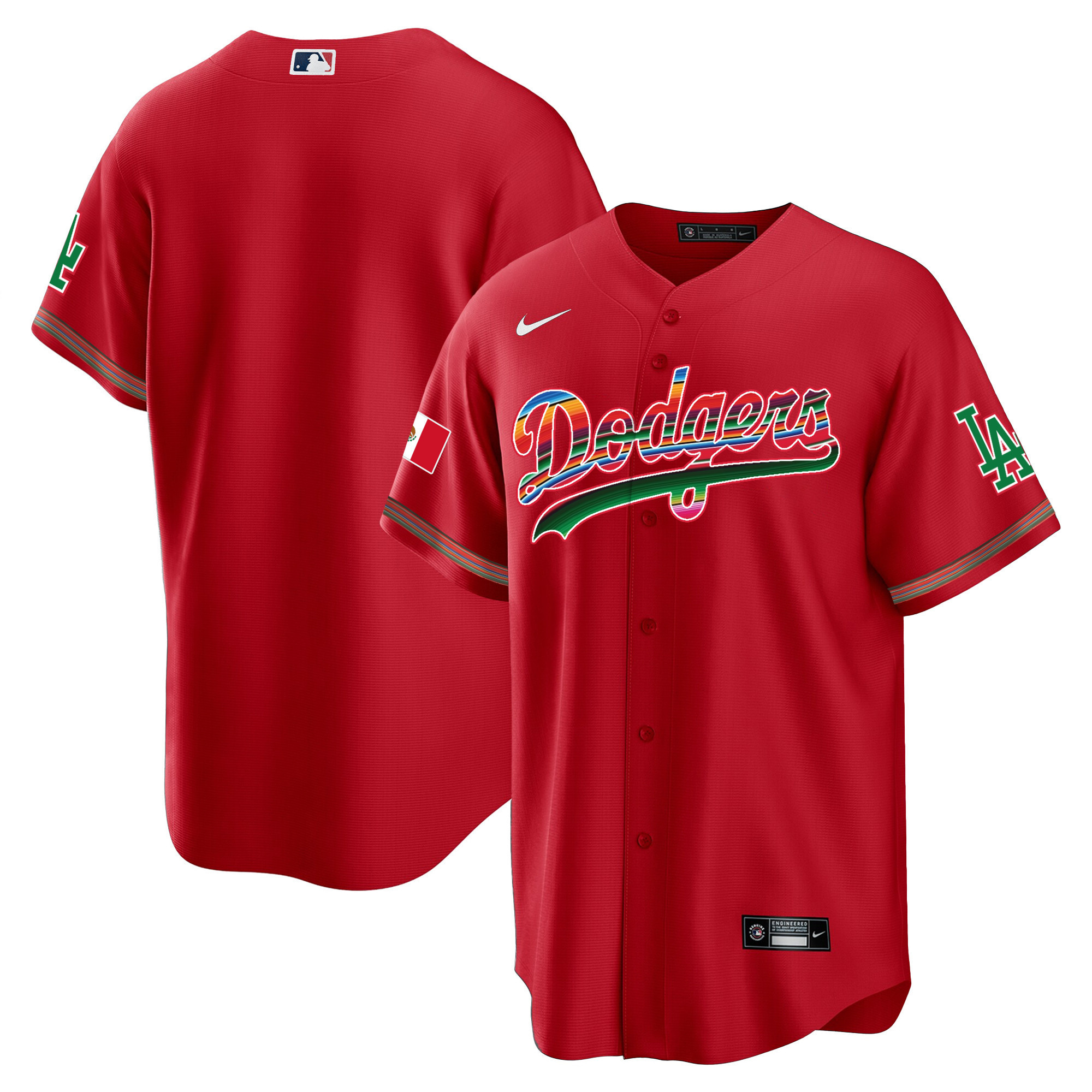 Team Youth's Los Angeles Dodgers Mexico Cool Base Limited Red Jersey