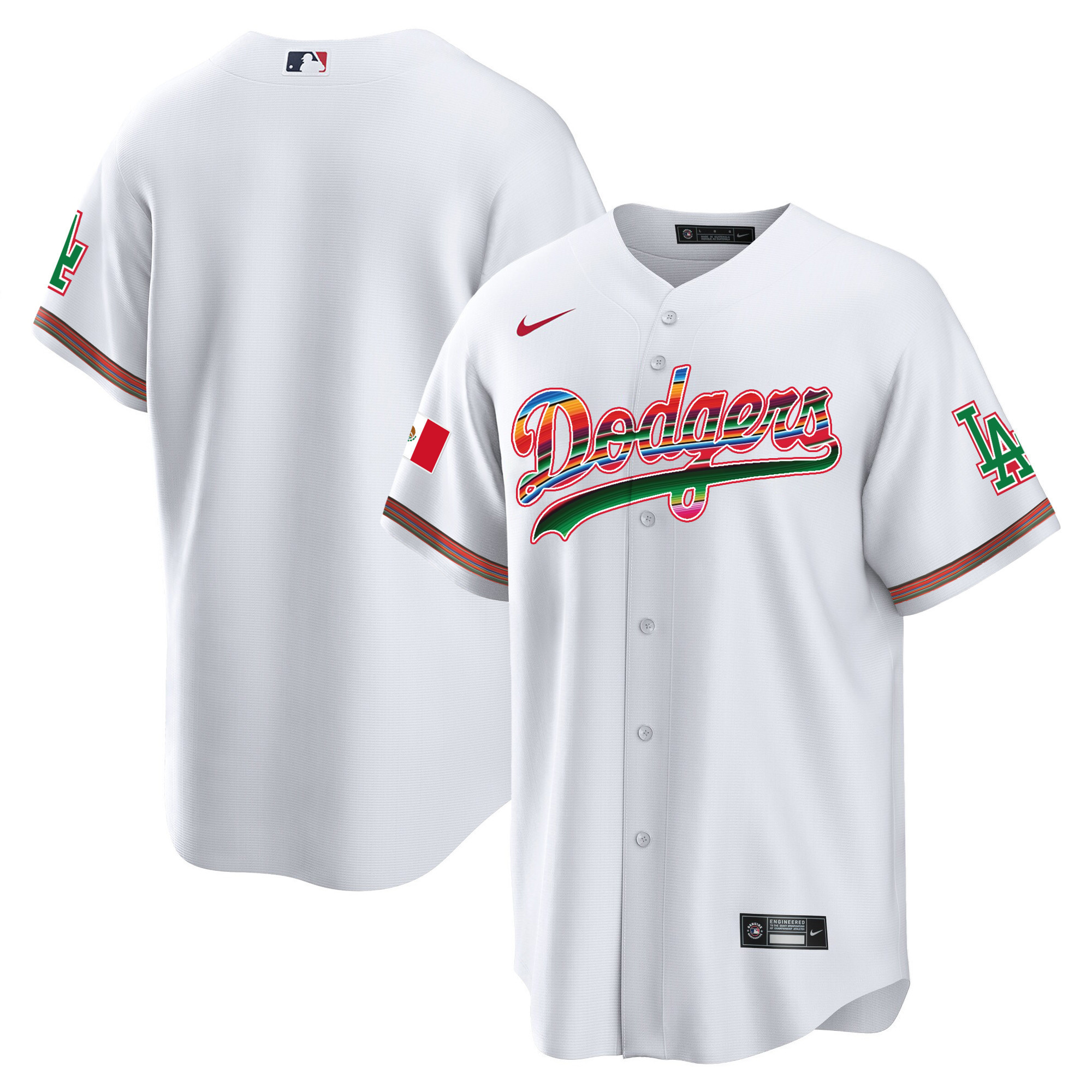 Team Youth's Los Angeles Dodgers Mexico Cool Base Limited White Jersey
