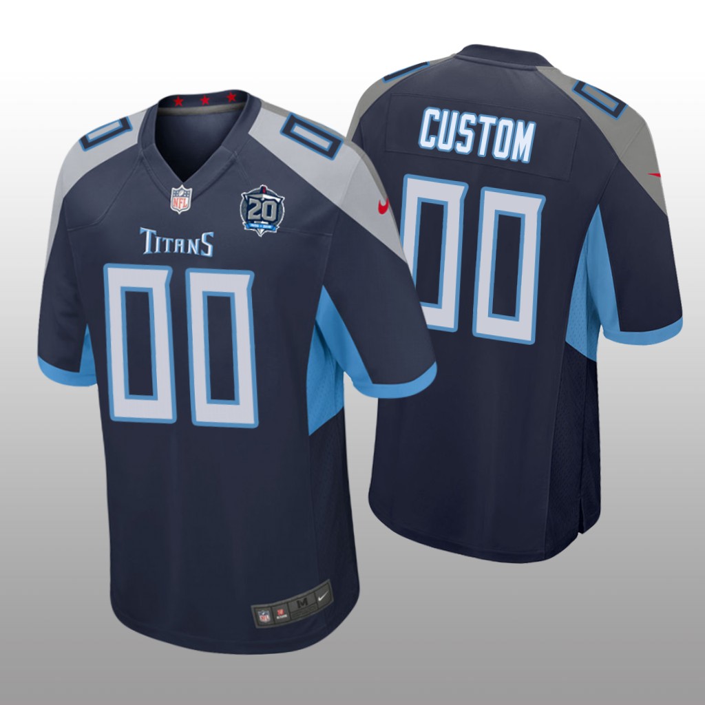 Tennessee Titans #00 navy Men's Custom Game Jersey